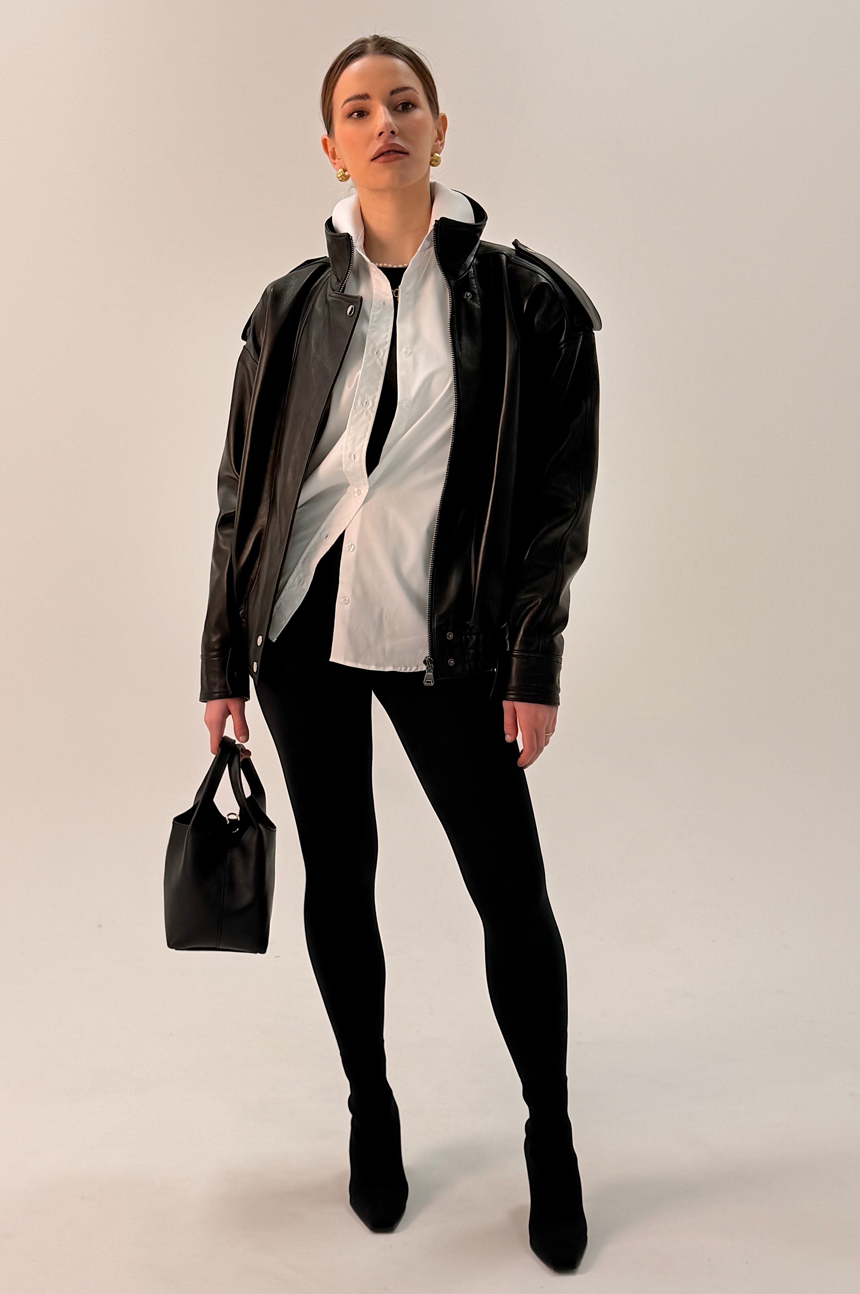 Kurtka w stylu lat 90. CINDY - 100% skóra owcza