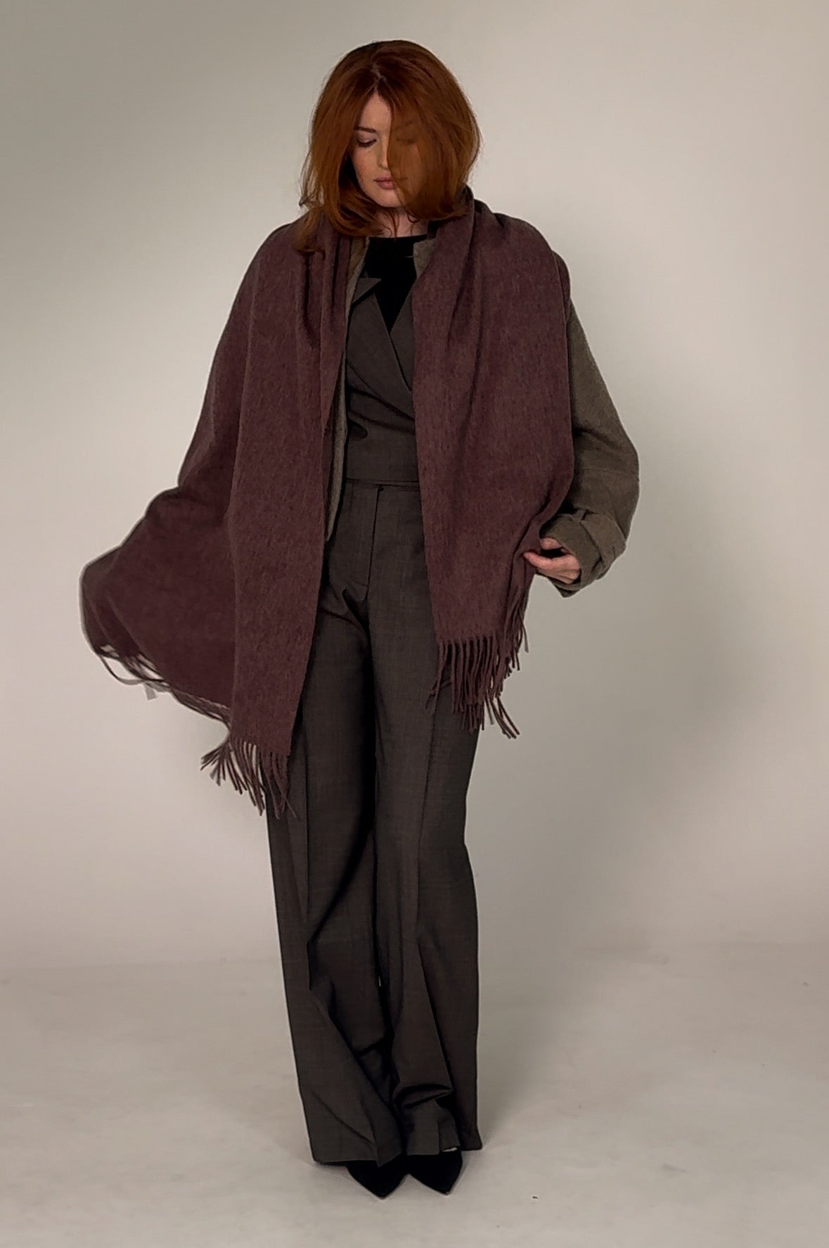 Szal Merino Cas - wełna merino i kaszmir - różne kolory, 70x200 cm