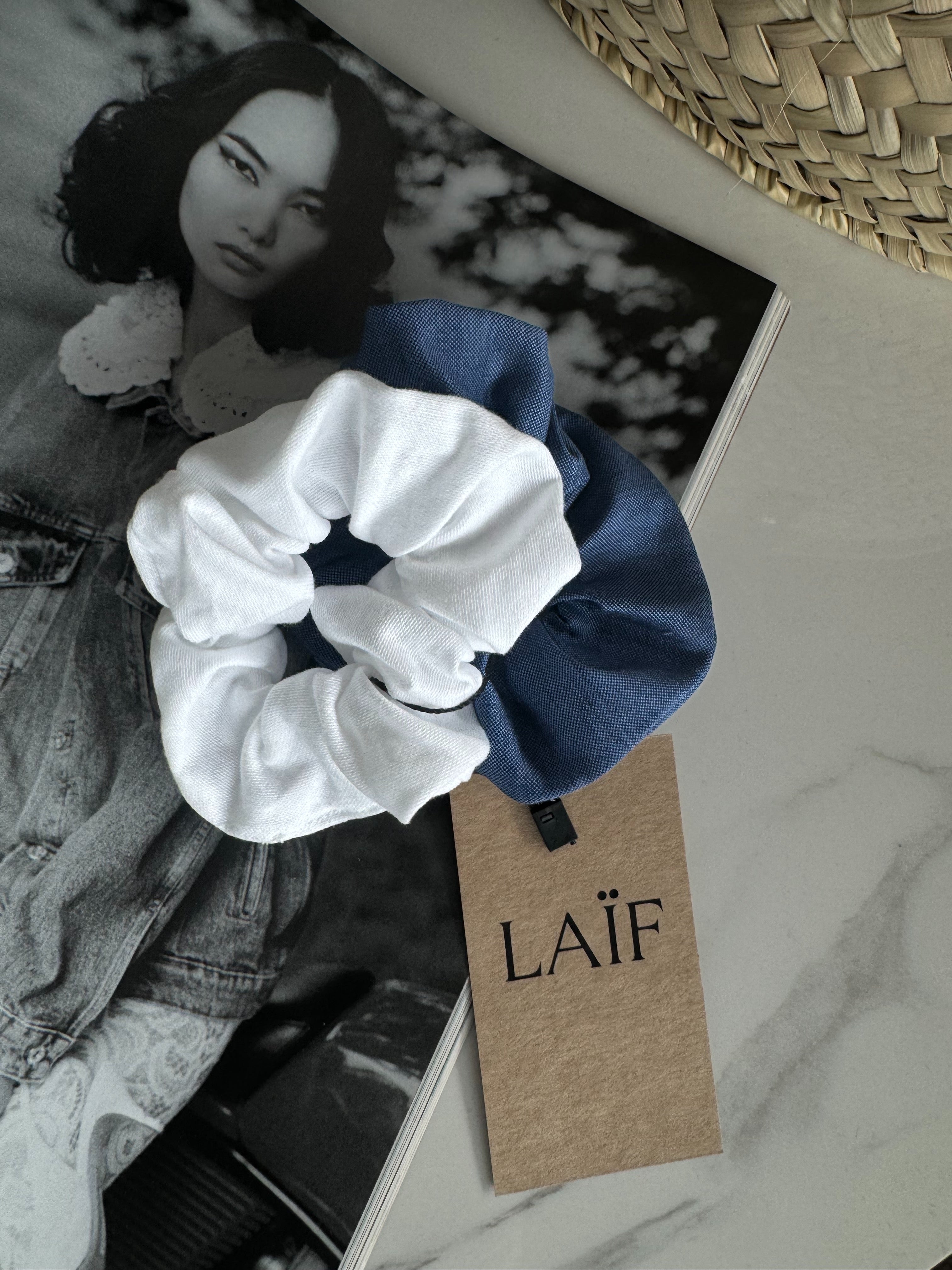 Bawełniana gumka do włosów typu scrunchie - 2-pak