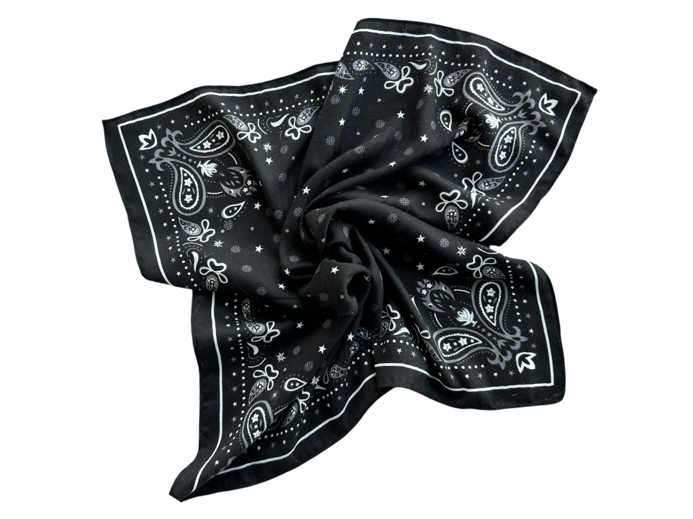 Chusta bandana 100% wiskoza - czarny, bordo, biały