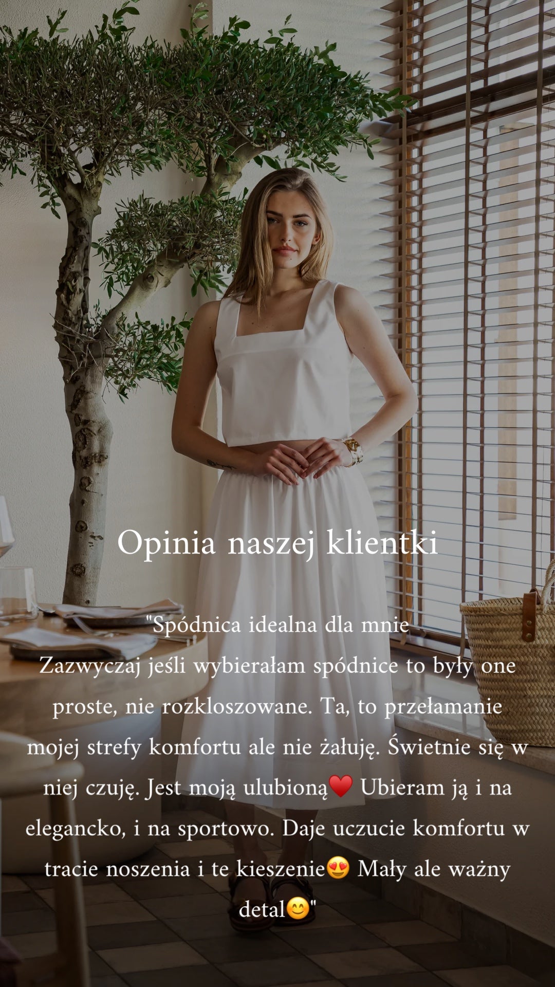 Bawełniana spódnica midi z kieszeniami VELA