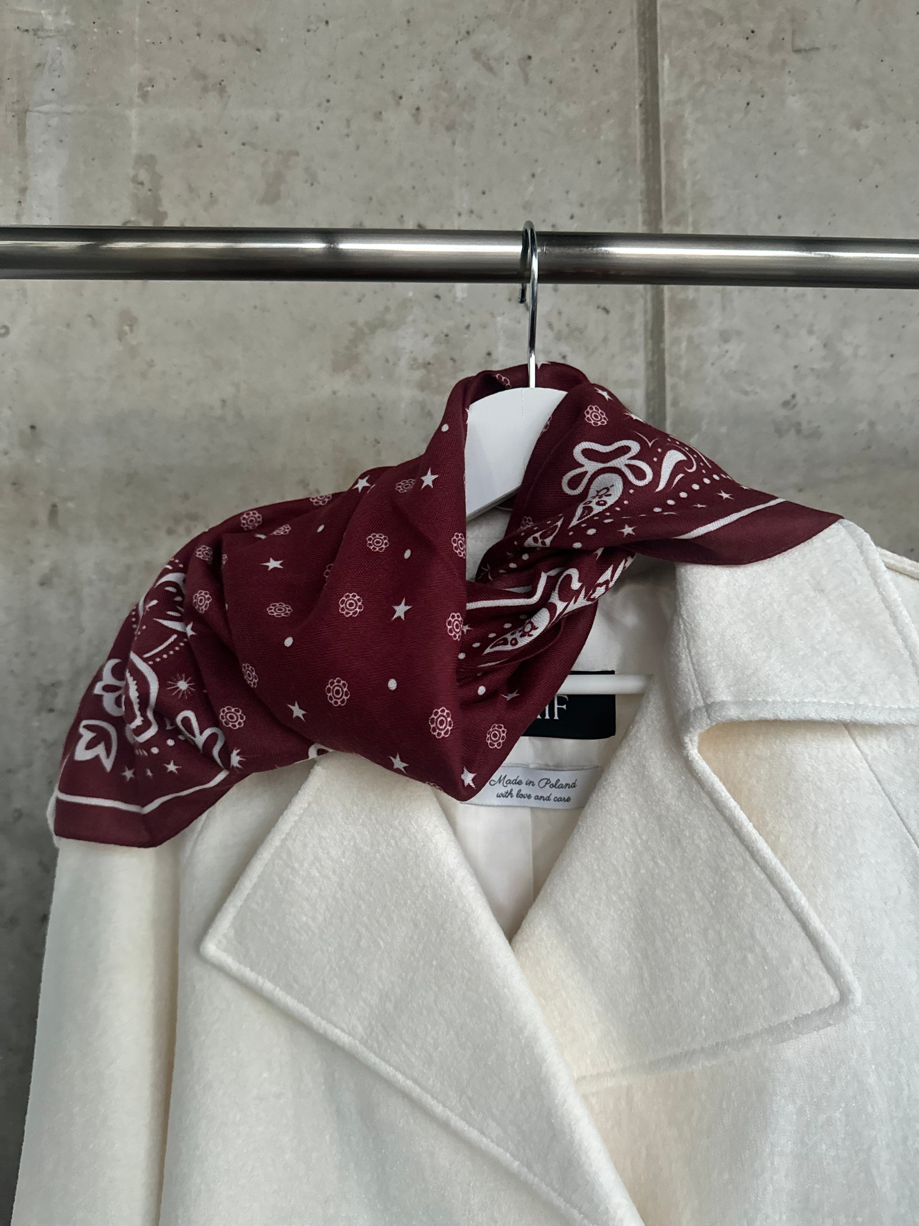 Chusta bandana 100% wiskoza - czarny, bordo, biały