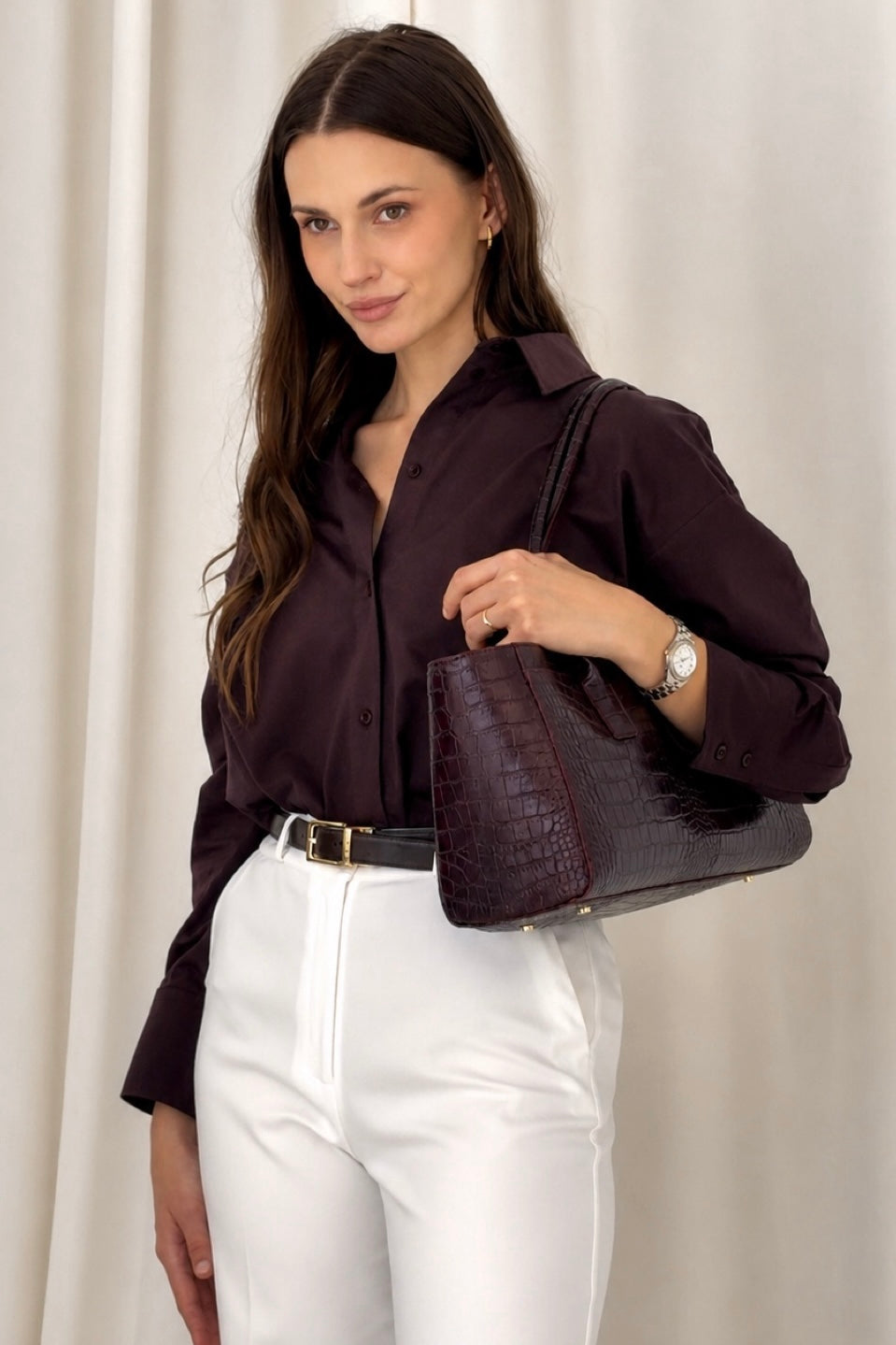 Elegancka dzianinowa koszula bawełniana damska oversize
