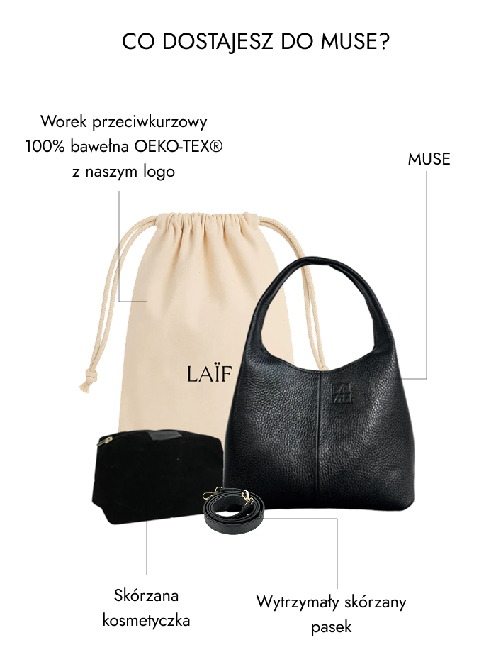 Minimalistyczna torebka skórzana do ręki Muse