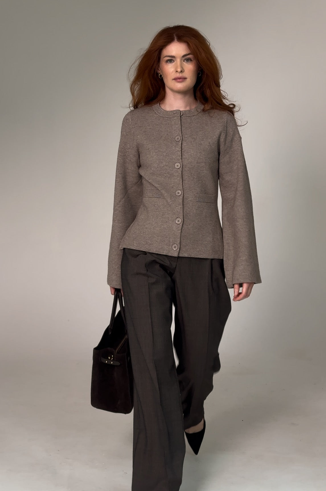 Kardigan z mieszanki wiskozy i wełny - Harper