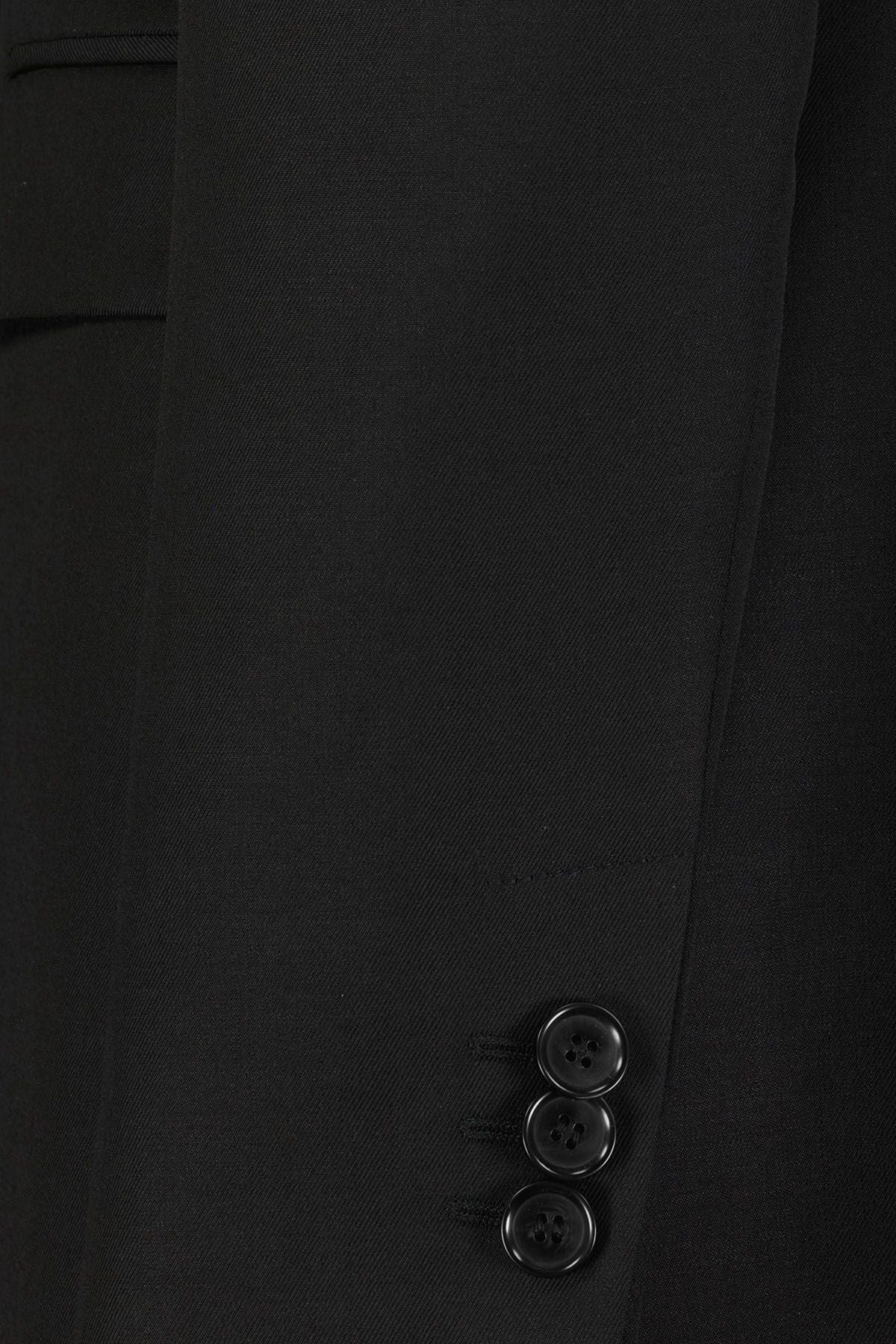 Czarna marynarka damska wełniana - dwurzędowa - GLORIA