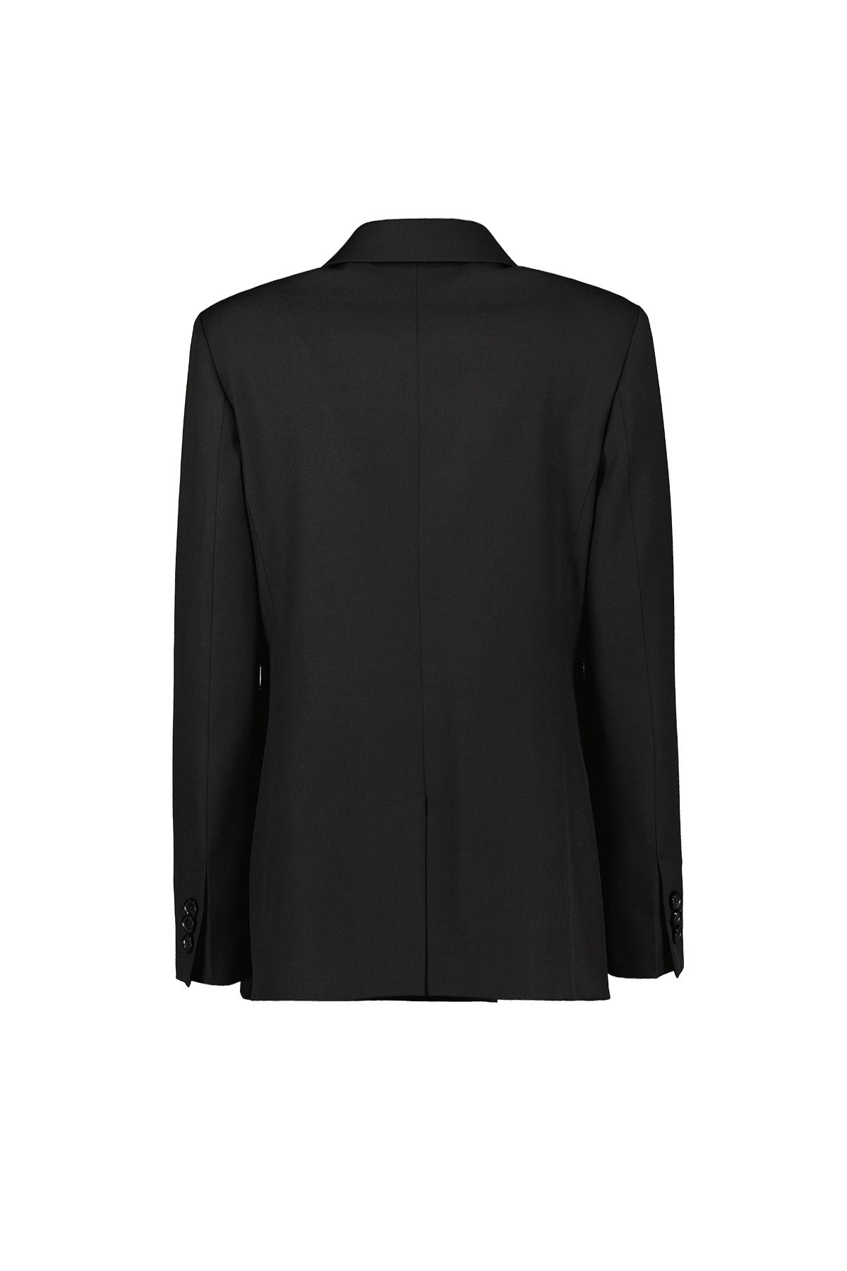 Czarna marynarka damska wełniana - dwurzędowa - GLORIA