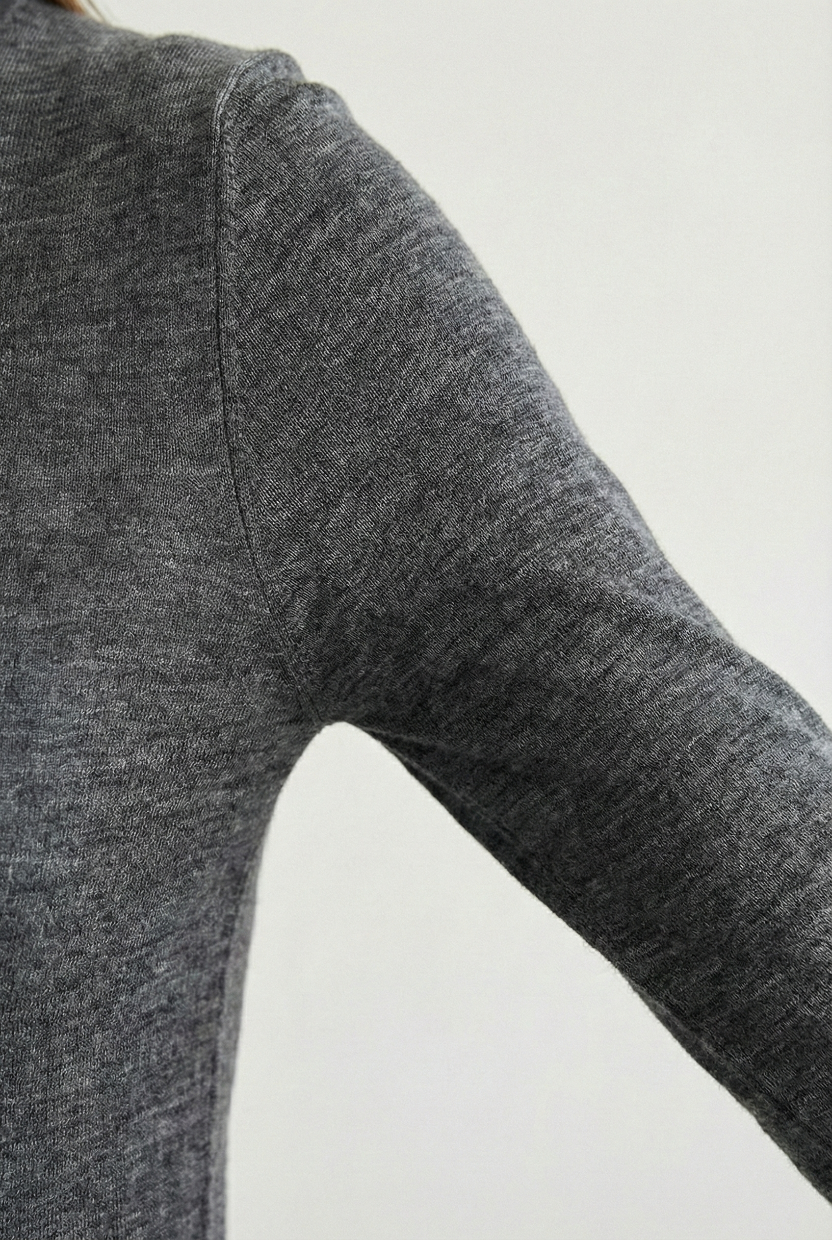 Dopasowany top z długim rękawem Slim Core Merino – wełna merino z elastanem