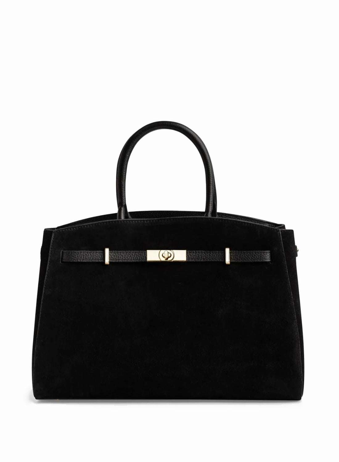 Duża torebka damska - Daryl - skórzana/zamsz