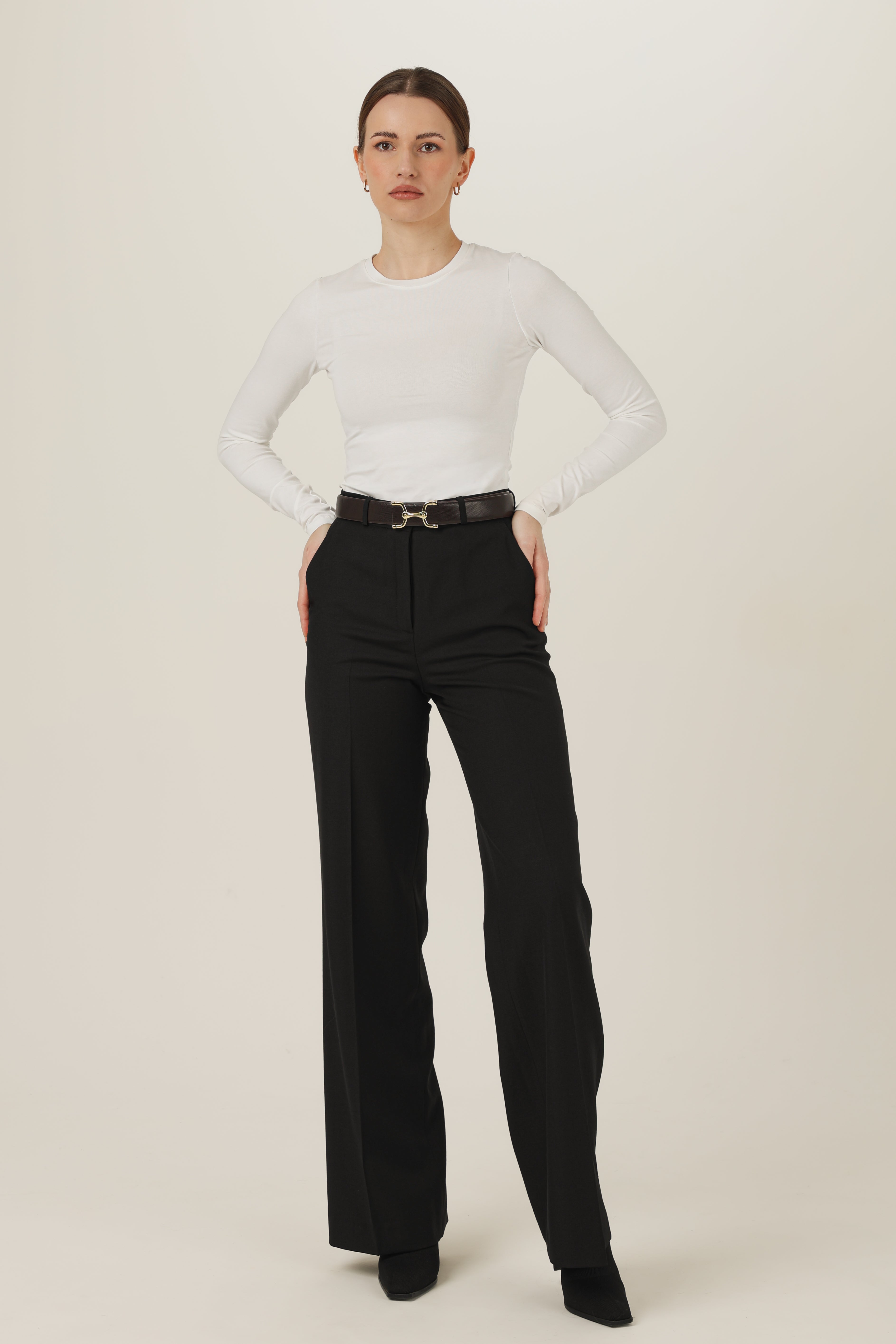 Dopasowany top z długim rękawem Slim Core – Bawełna z elastanem, odporna na mechacenie