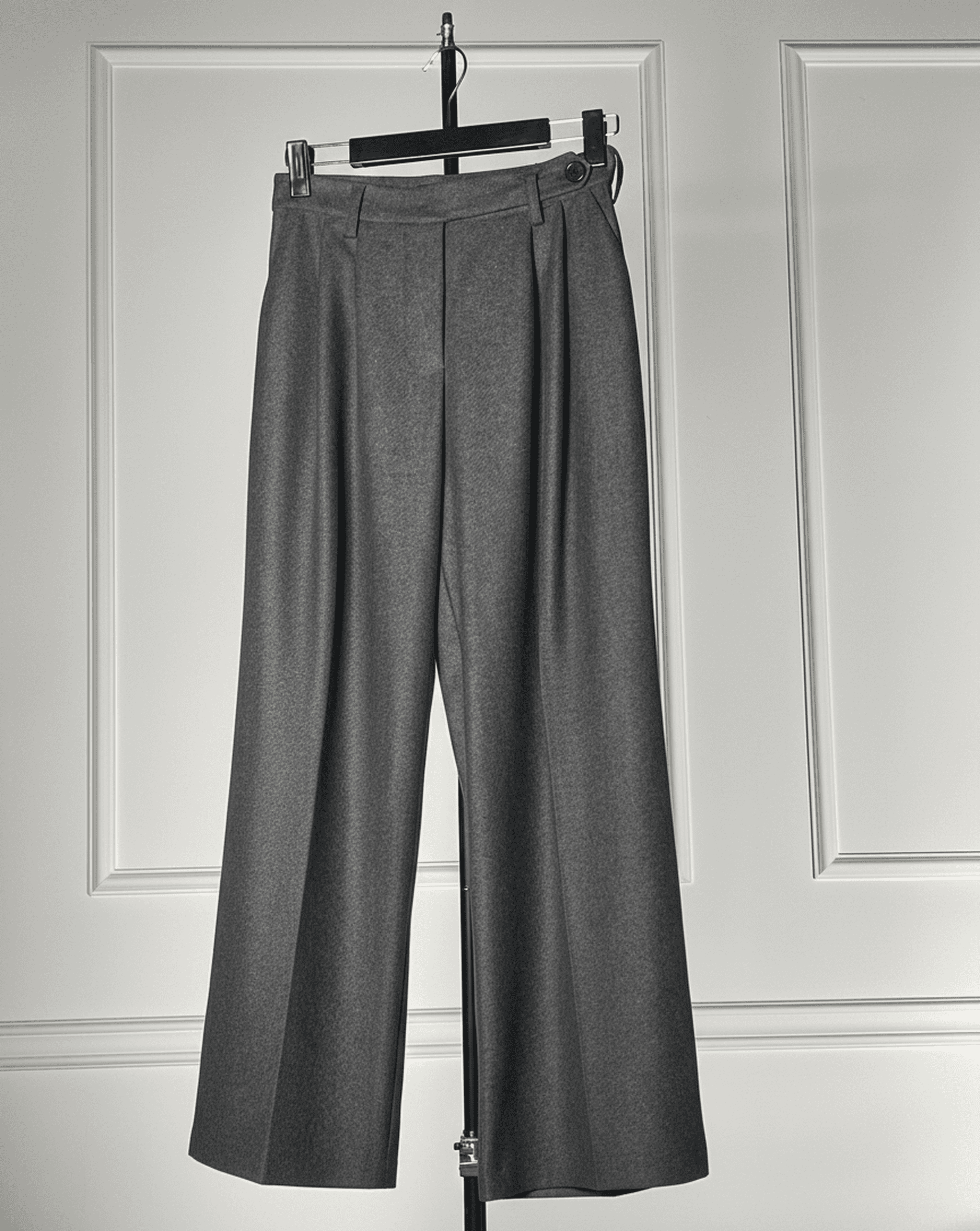 Szare spodnie damskie z wełny i kaszmiru