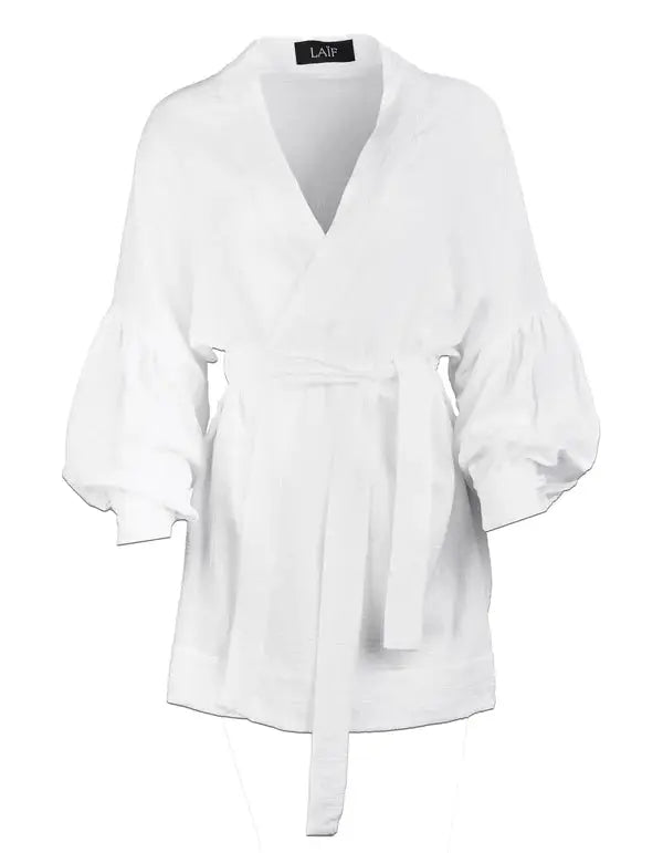 Sukienka kimono bawełniana muślinowa - biała