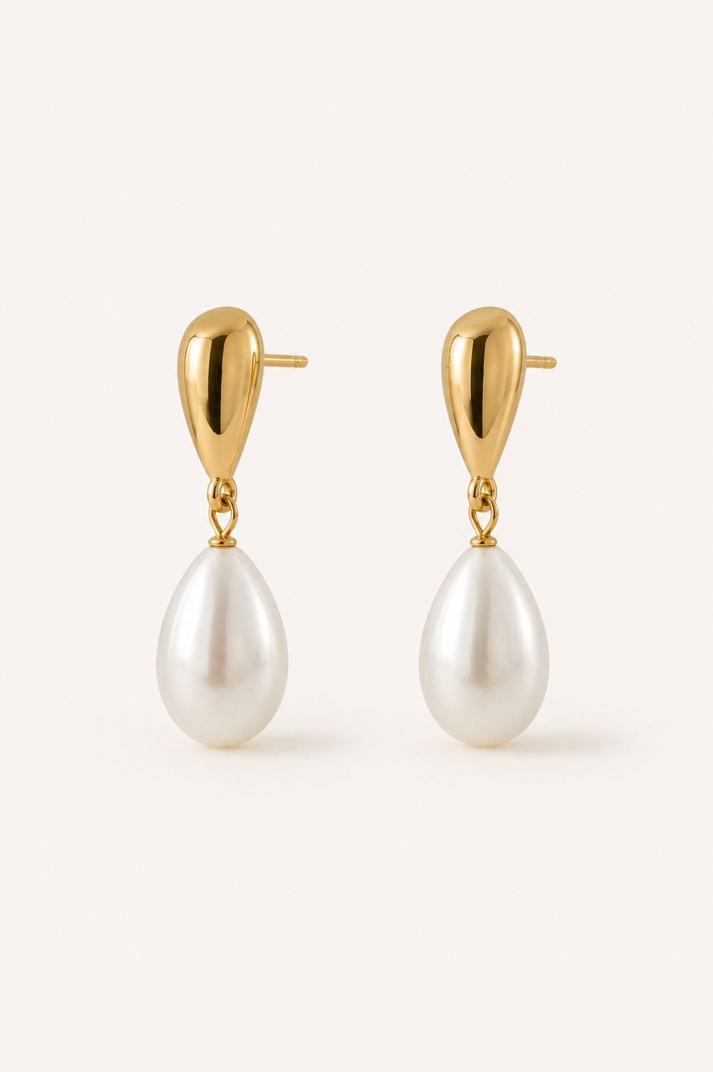Kolczyki pozłacane - perłowe łezki Pearl Drop