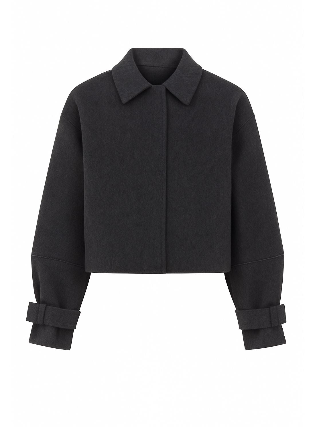 Krótka kurtka wełniana Bruno - double face / ręcznie wykańczana