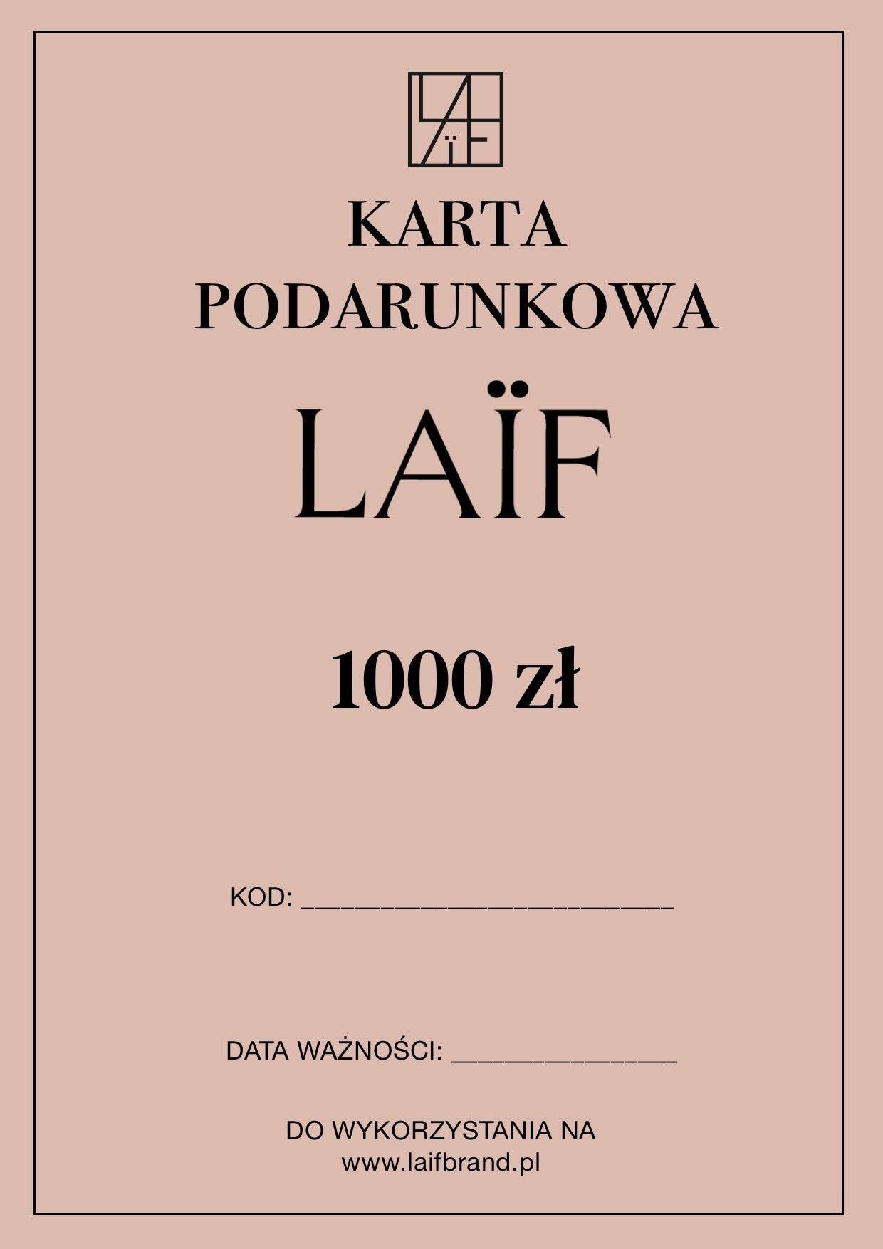 Karta podarunkowa/prezentowa LAÏF