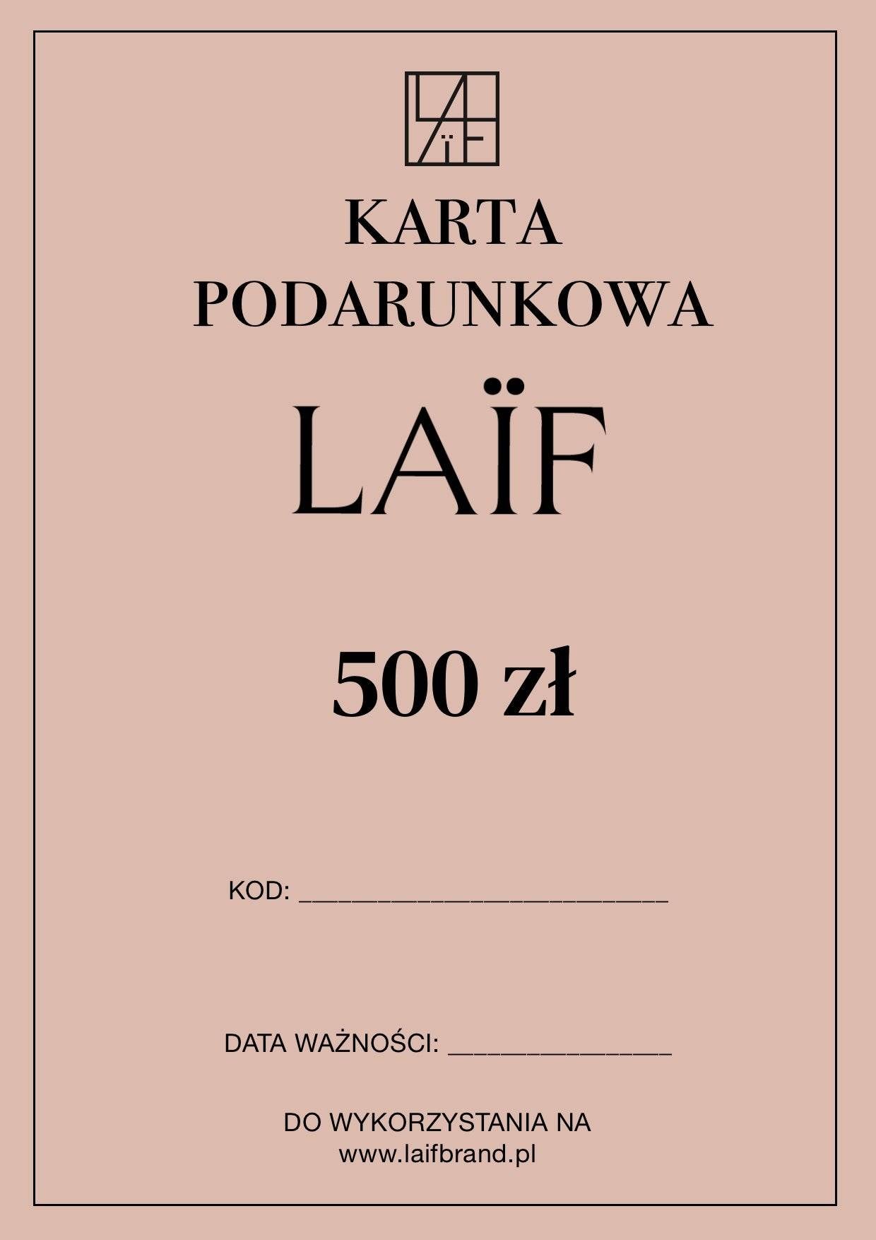 Karta podarunkowa/prezentowa LAÏF