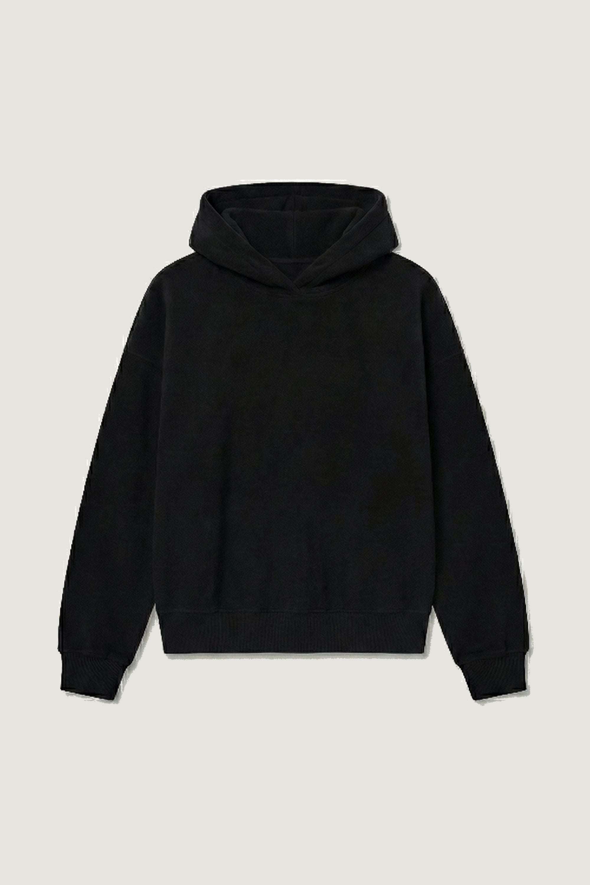 Czarna bluza z kapturem premium - widok z przodu