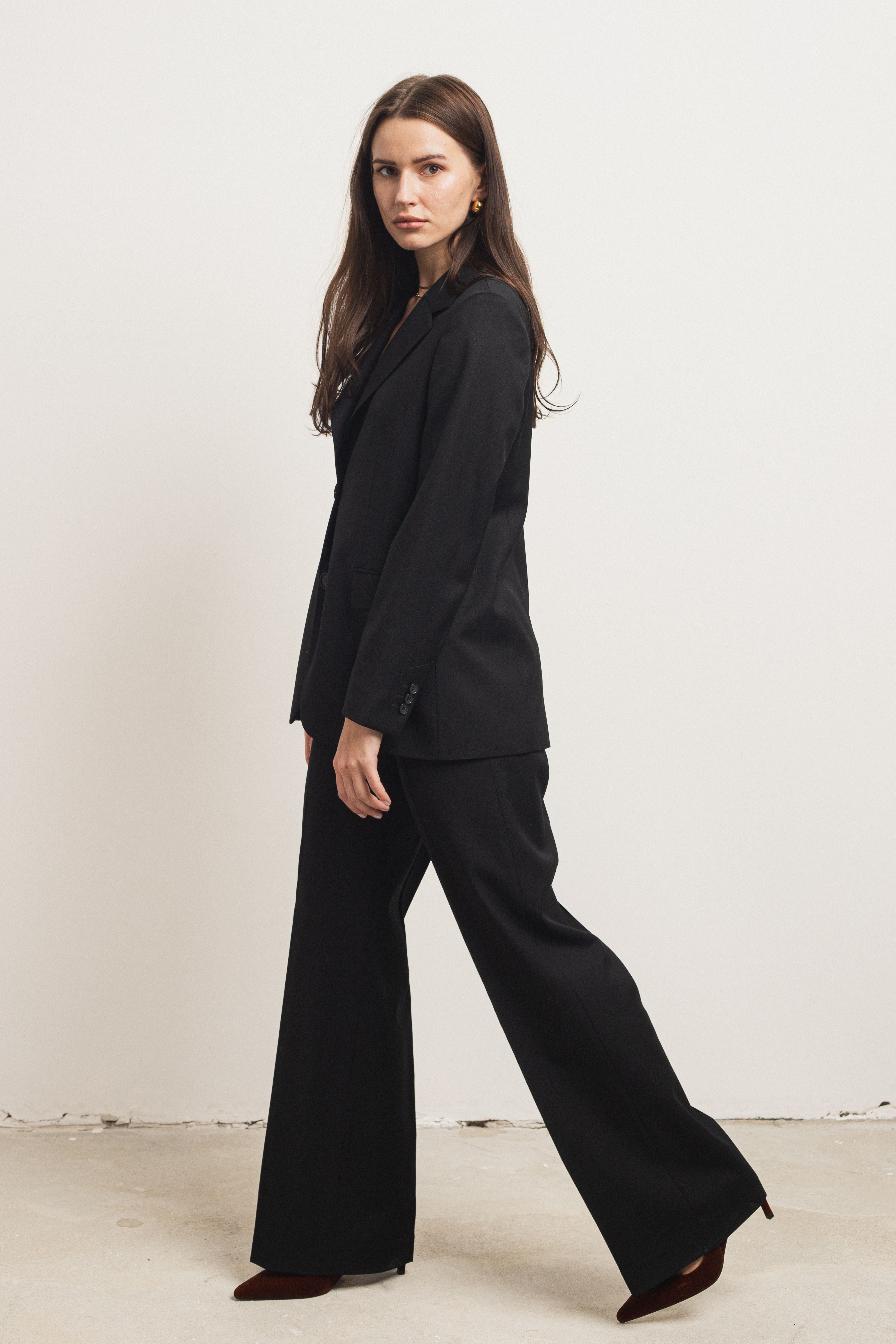 Wełniana jednorzędowa marynarka damska Grace