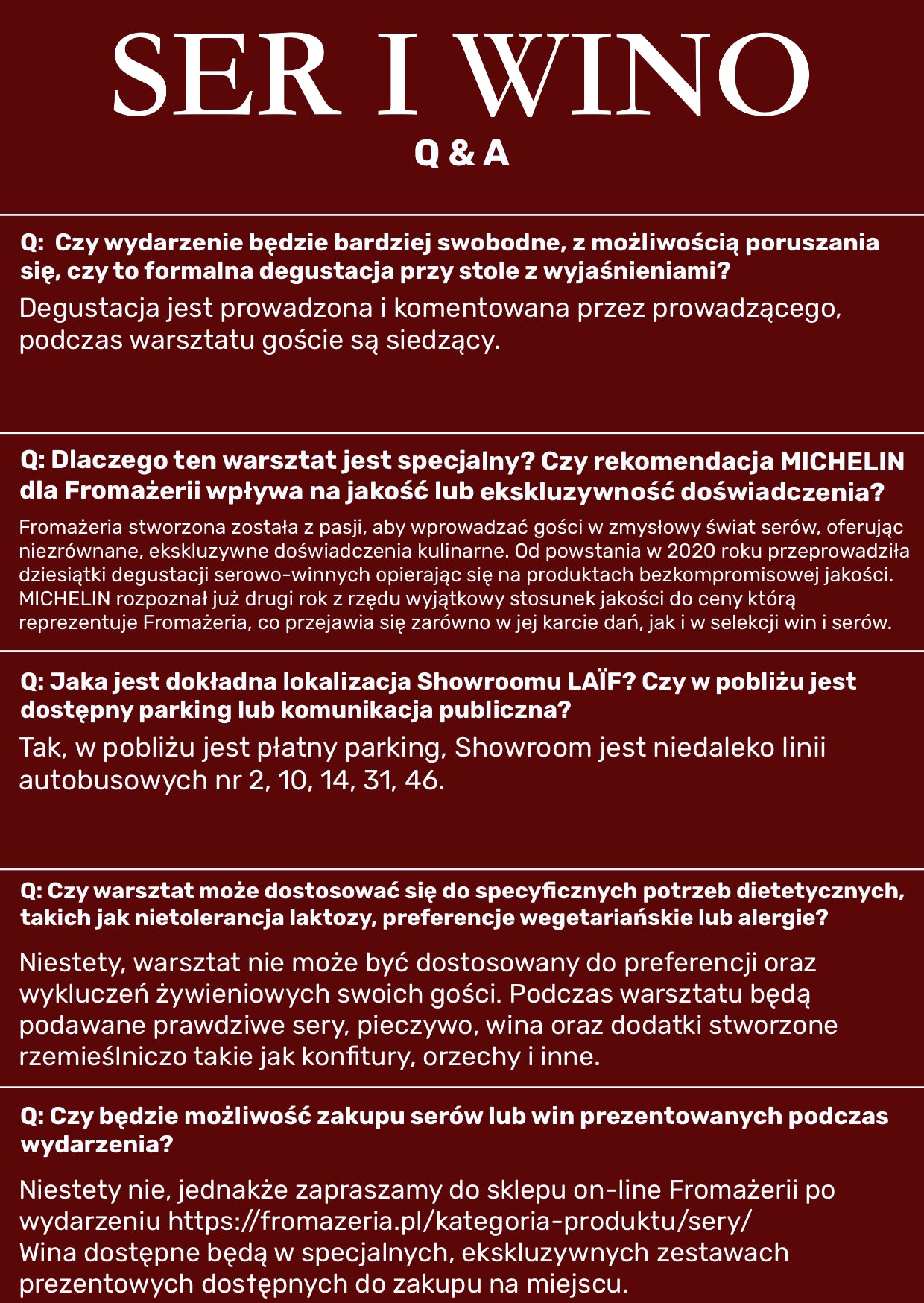 EVENT: Ser i Wino - Fromażeria w Showroomie LAIF