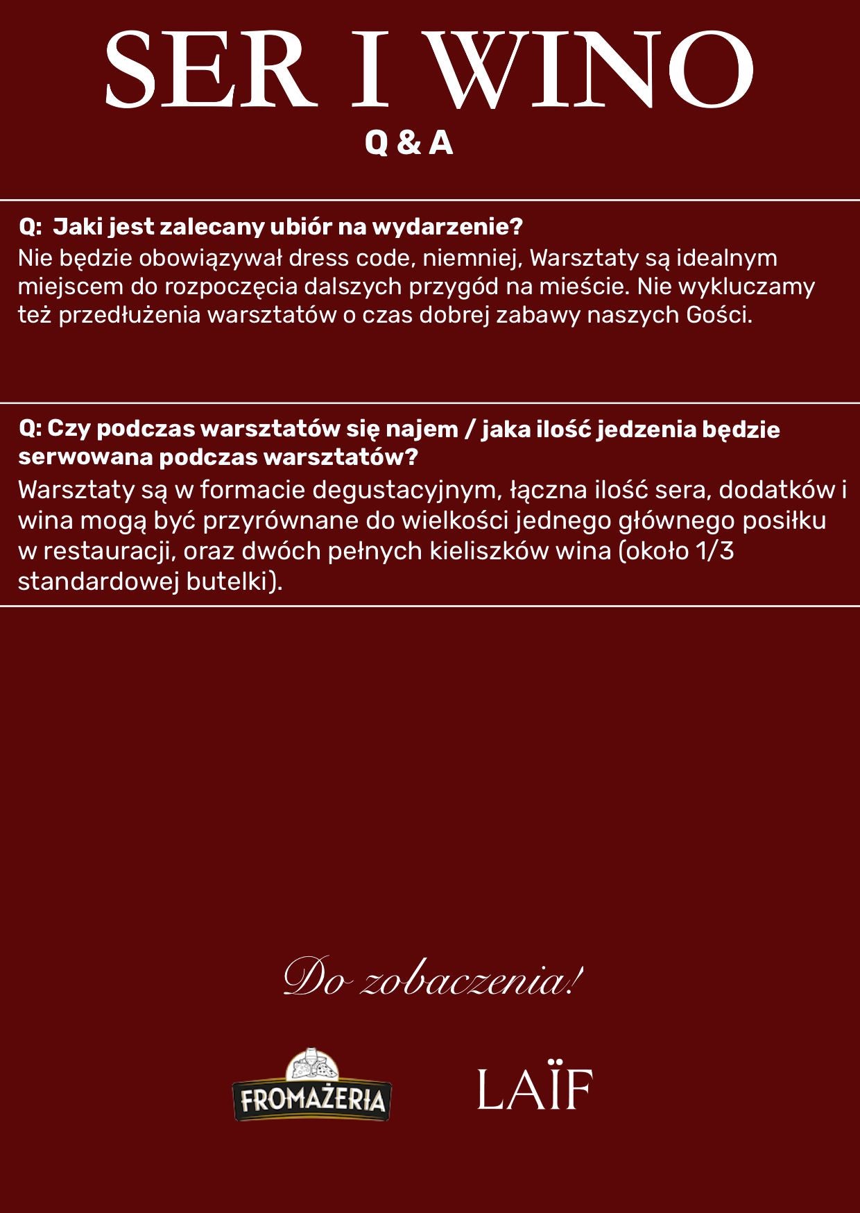EVENT: Ser i Wino - Fromażeria w Showroomie LAIF