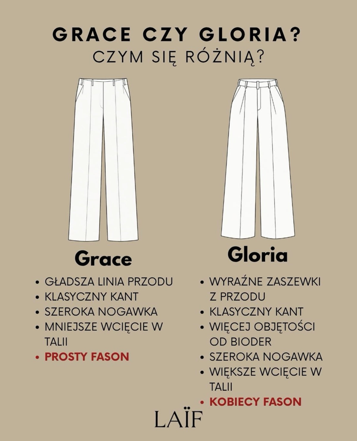 Klasyczne czarne spodnie wide leg Gloria