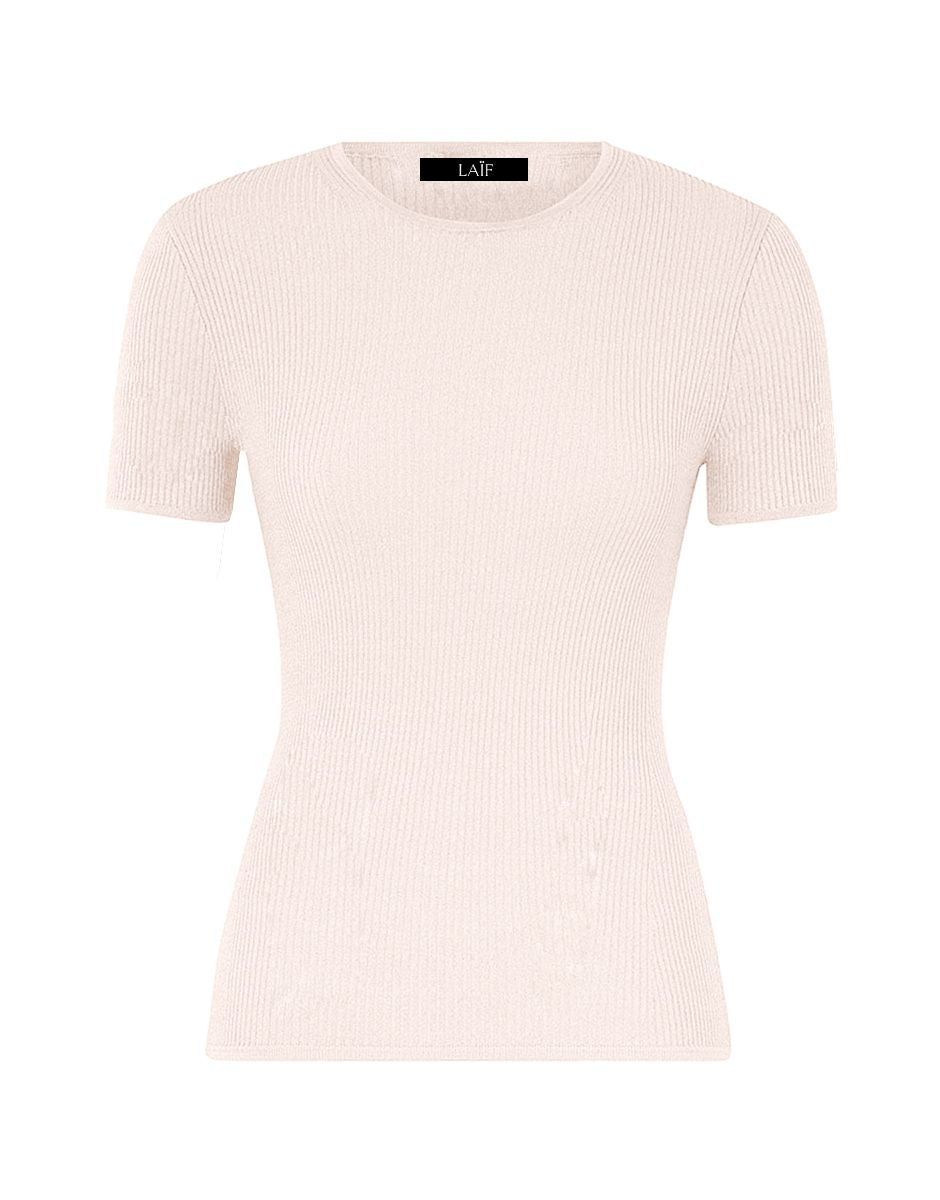 T-shirt z wiskozy i jedwabiu Silky Rib