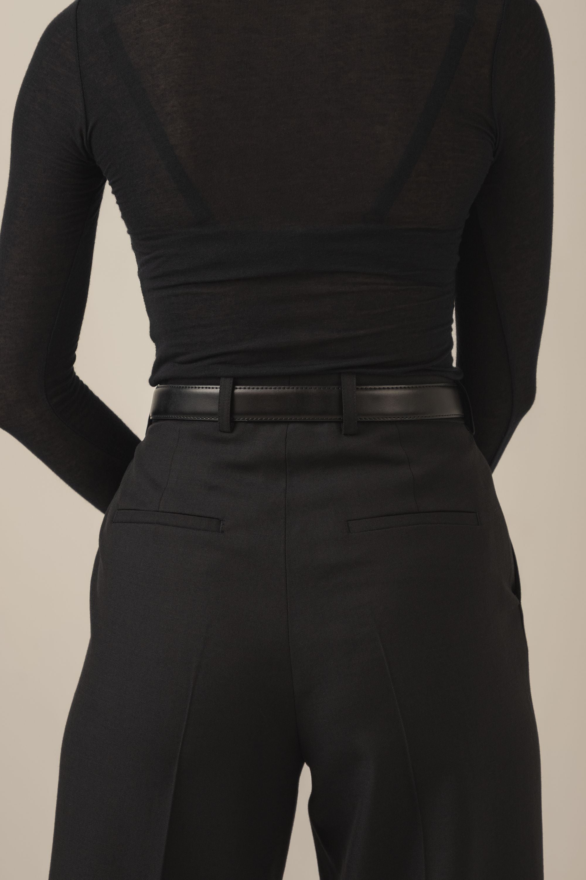 Klasyczne czarne spodnie wide leg Gloria