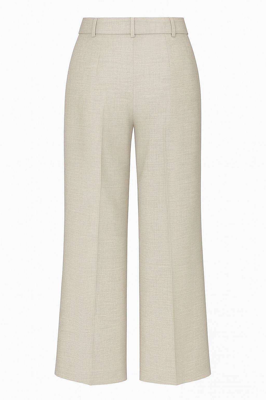 Spodnie damskie z kantem z wełny - widok z tyłu