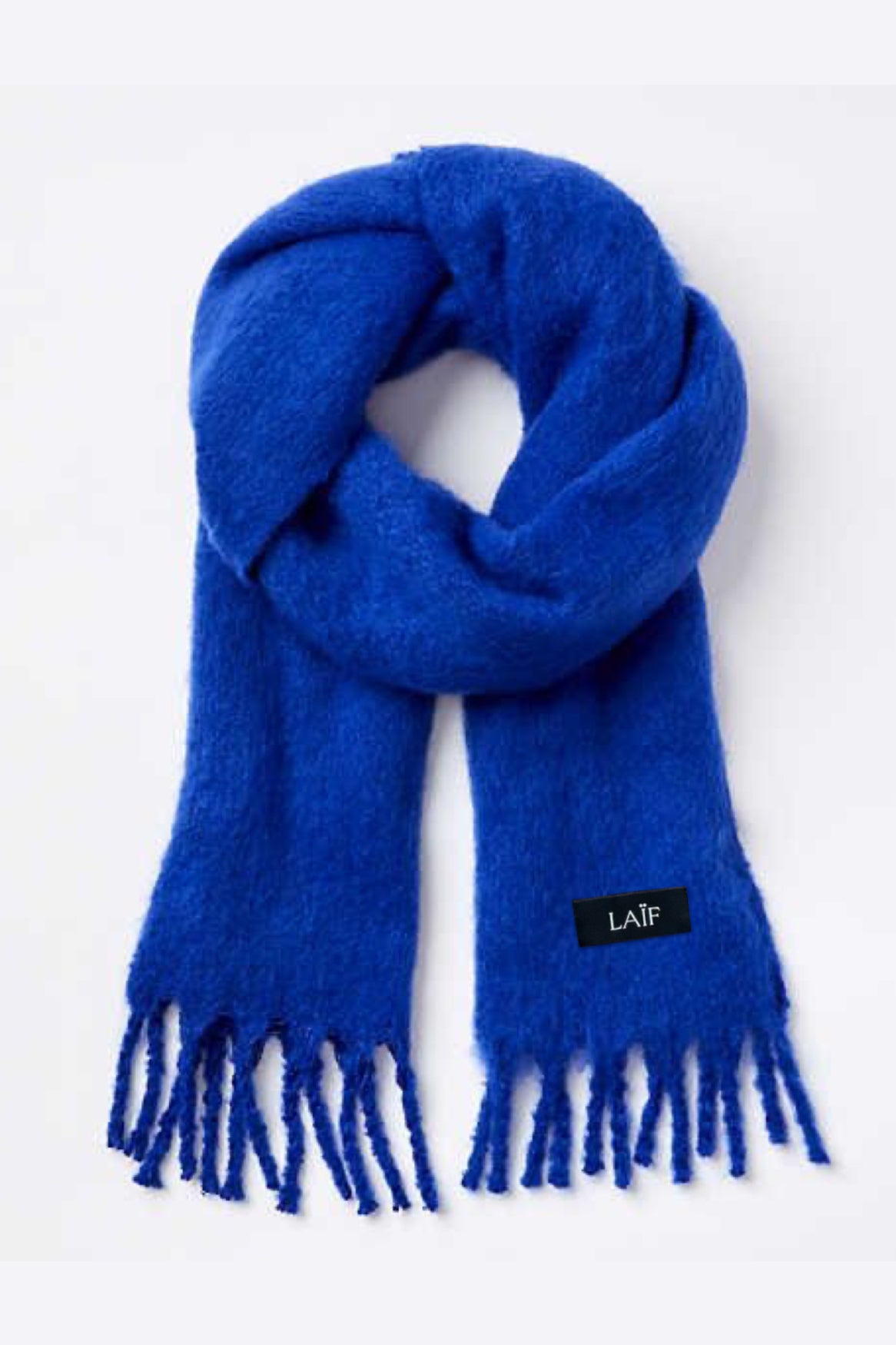 Duży szal damski zimowy COZY PLAIN - wełna / wiskoza