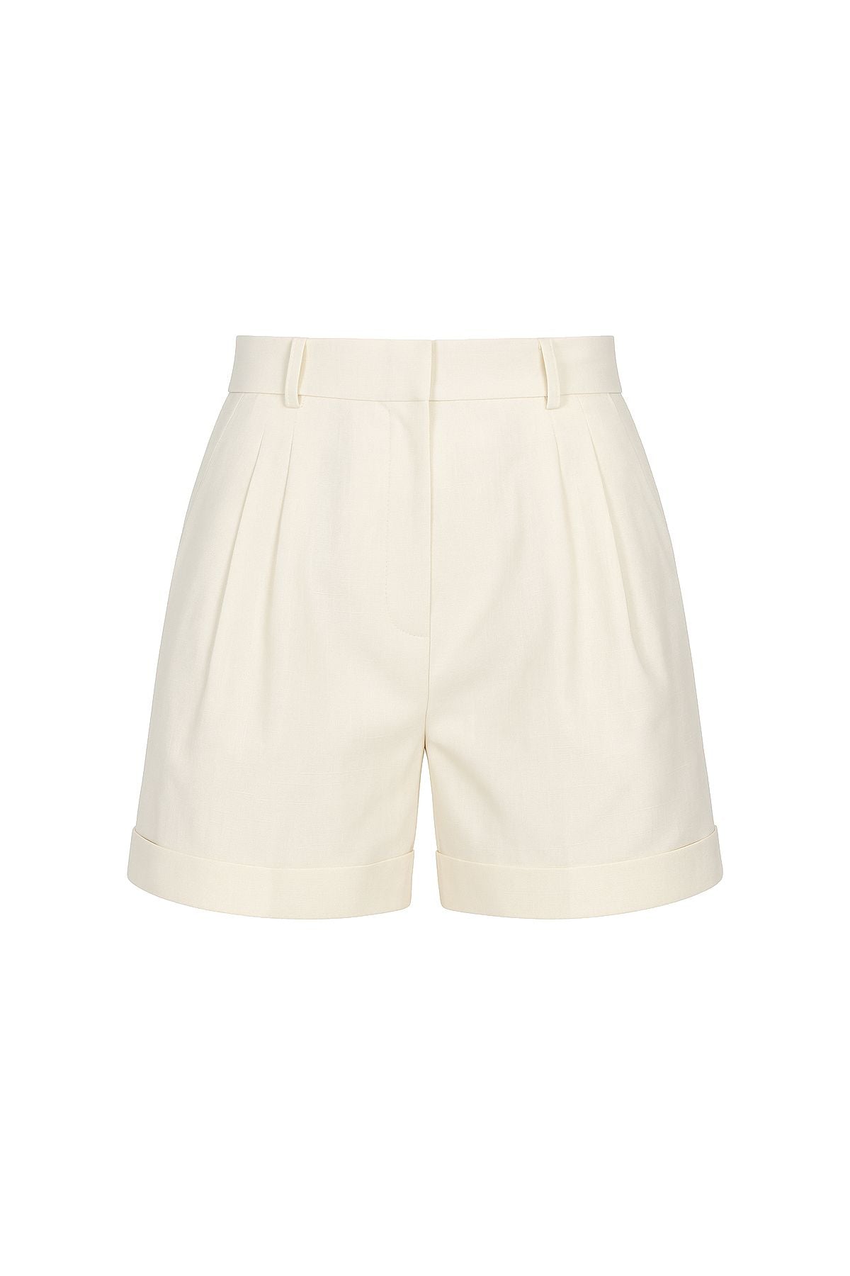 Szorty damskie z wysokim stanem White Riviera - ecru