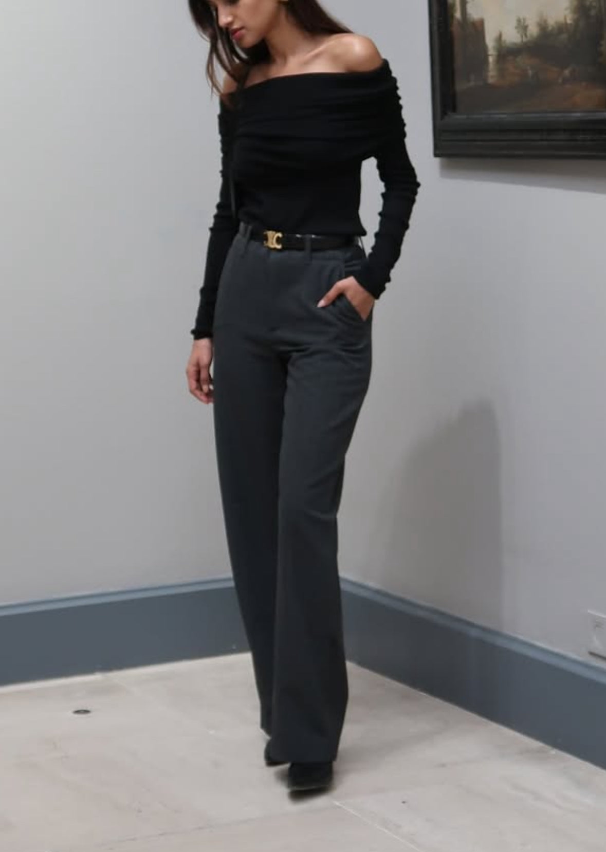Top off-shoulder z dekoltem typu carmen - 95% wiskoza - PALOMA