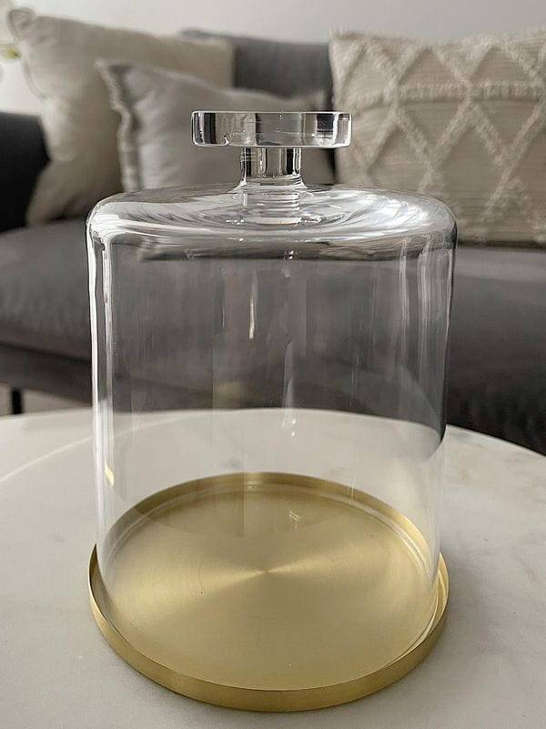 Świeca sojowa zapachowa z kloszem - złota podstawka