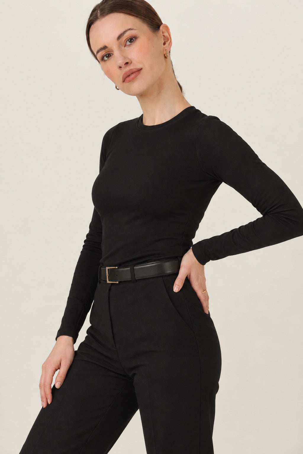 Bawełniany longsleeve damski obcisly Slim Core