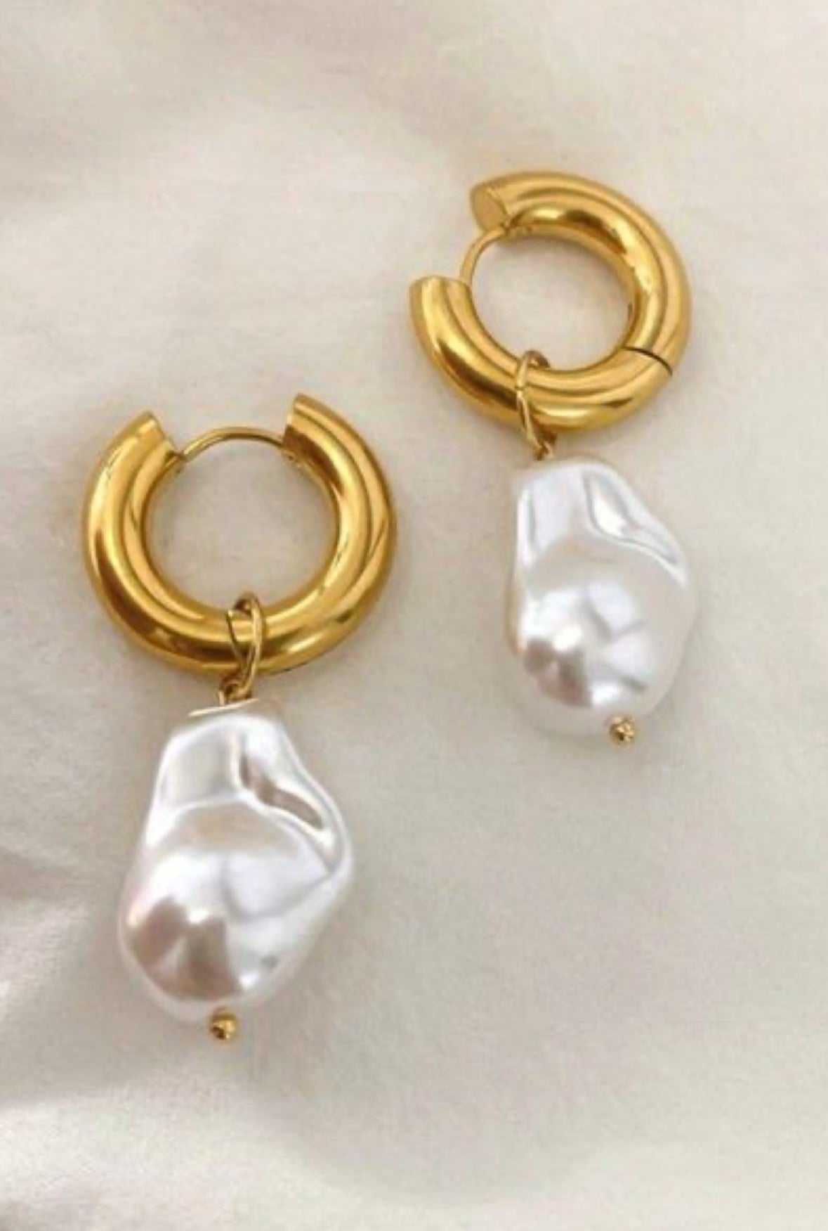 Kolczyki Lior Pearl - okrągłe kolczyki ze zdejmowaną perłą naturalną