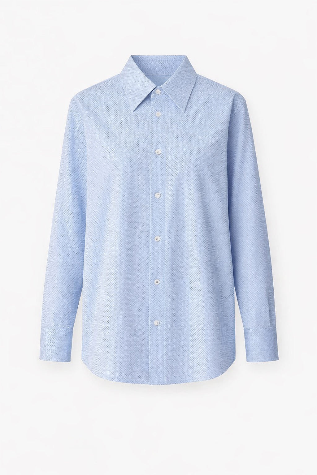 Niebieska koszula damska luźna CHAMBRAY | LAIF