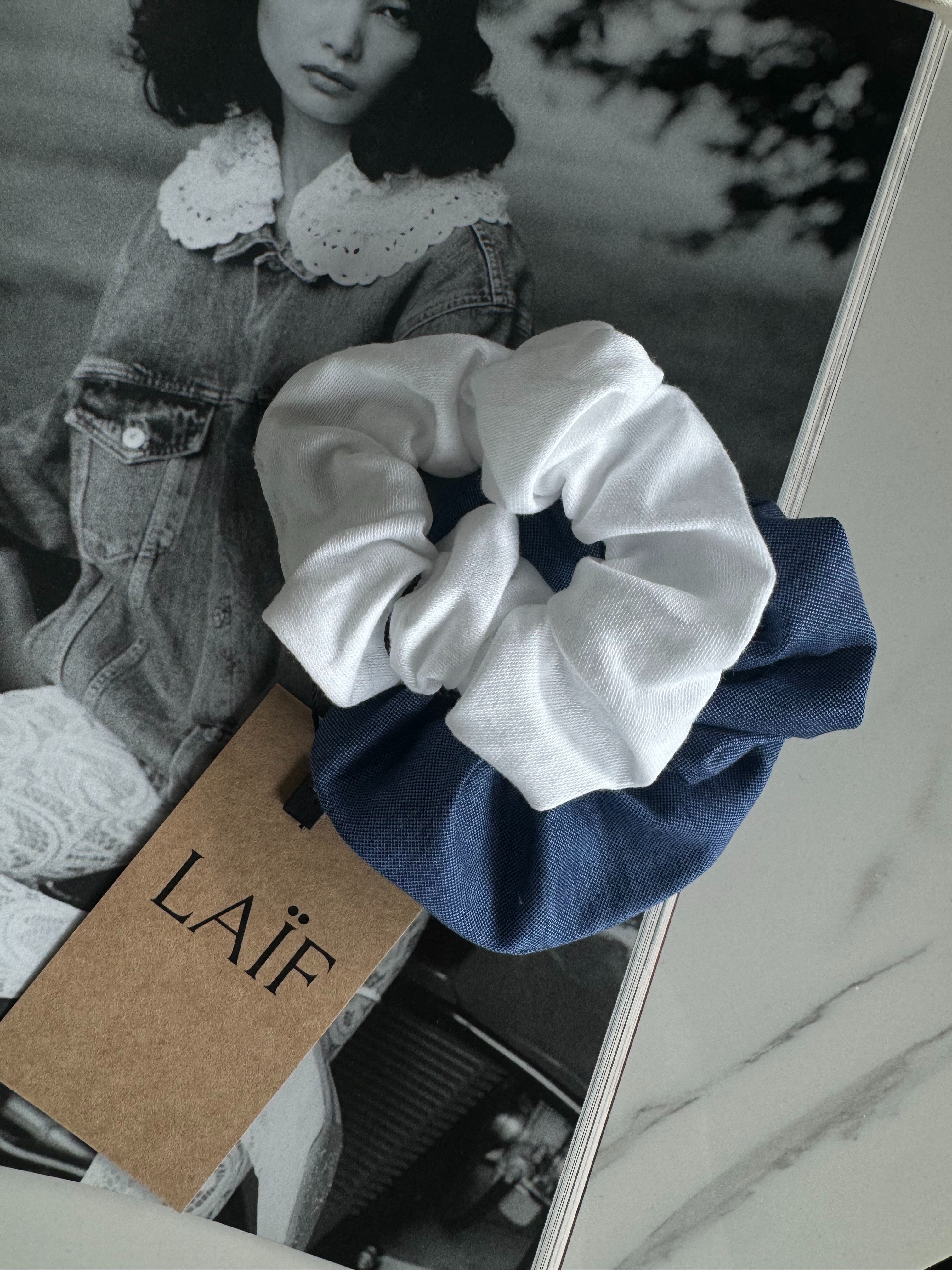 Bawełniana gumka do włosów typu scrunchie - 2-pak