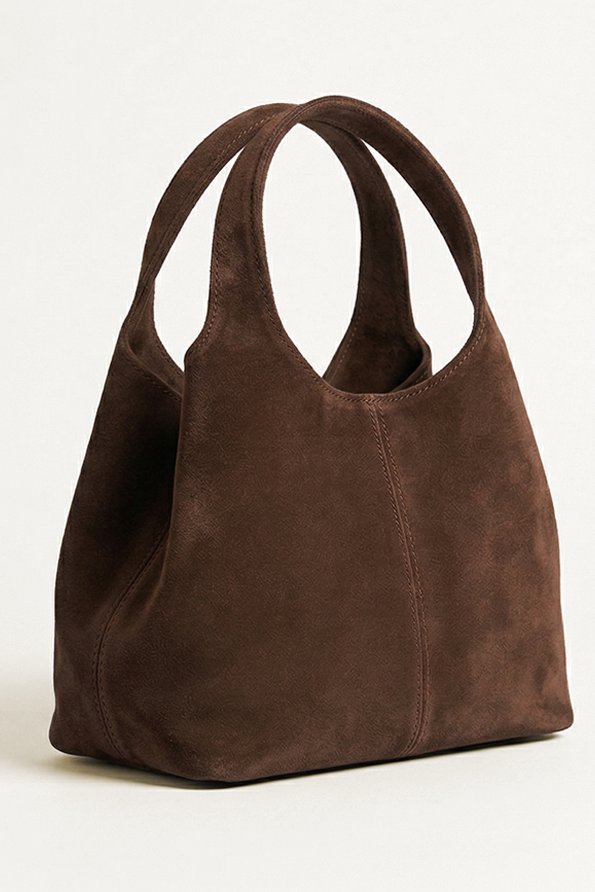 Minimalistyczna torebka zamszowa MUSE – Czerń i Czekolada