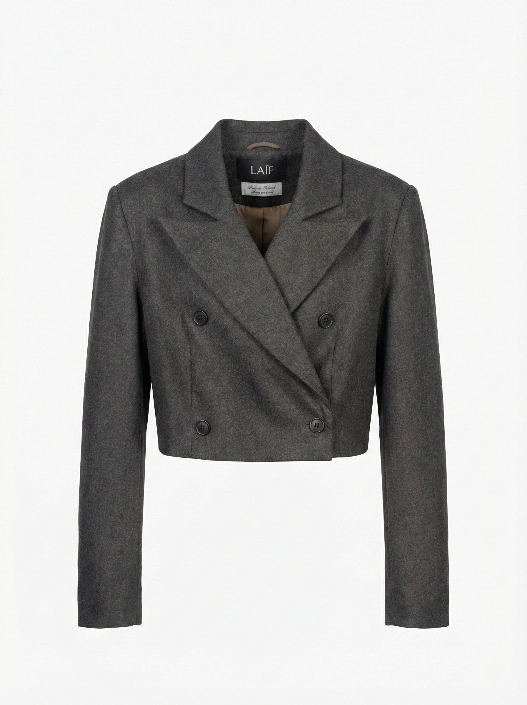 Szara krótka marynarka damska z wełny i kaszmiru - Aston