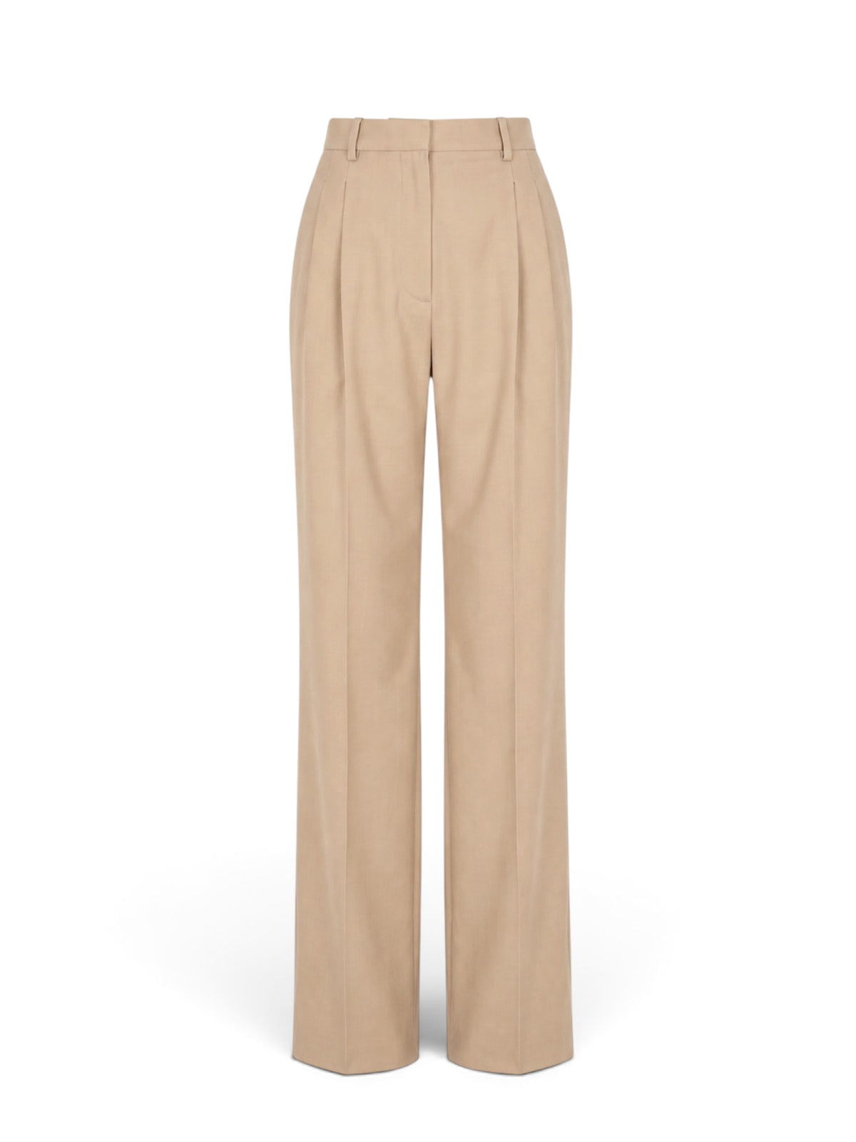 Klasyczne beżowe spodnie wide leg Gloria Beige