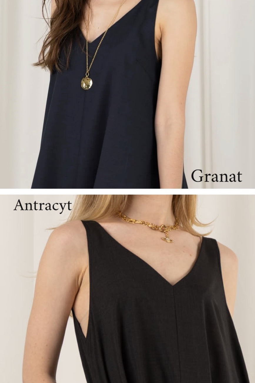 Elegancki top na szerokich ramiączkach rozkloszowany Svala