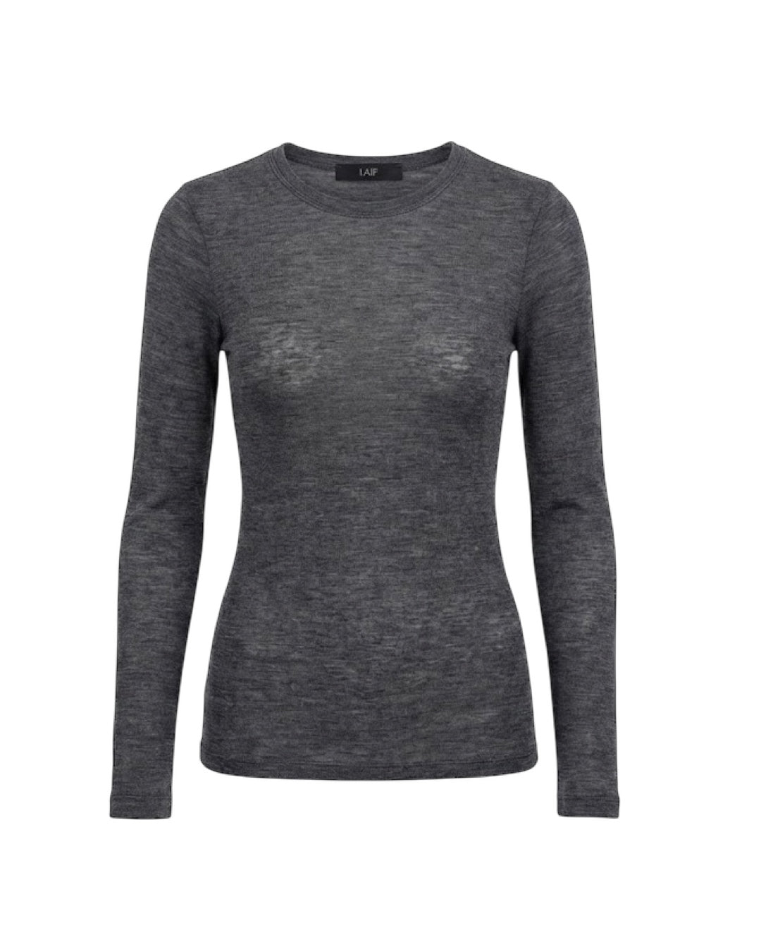 Dopasowany top z długim rękawem Slim Core Merino – wełna merino z elastanem