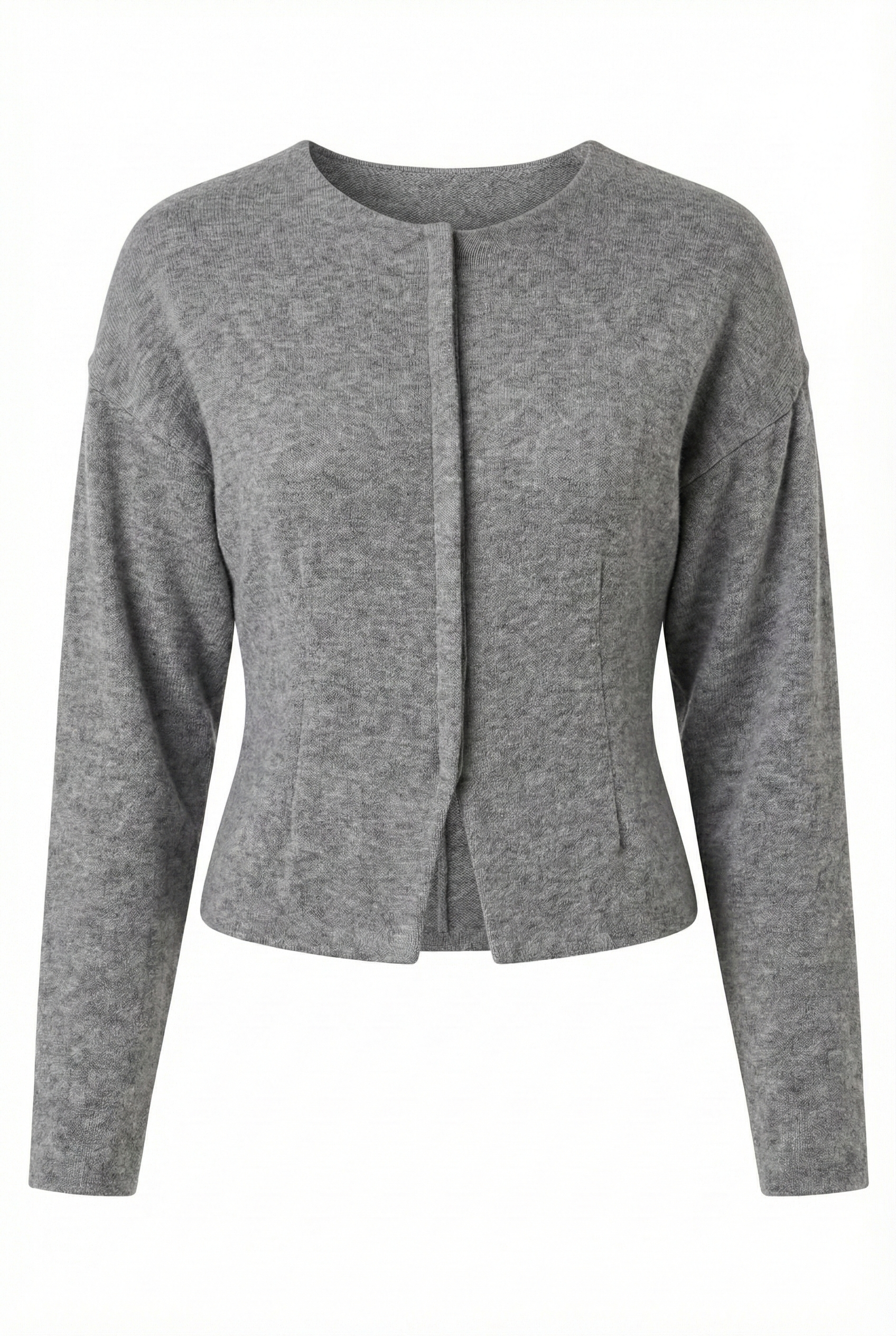 Szary kardigan z czystej wełny, rayon i tencel, elegancki top damski