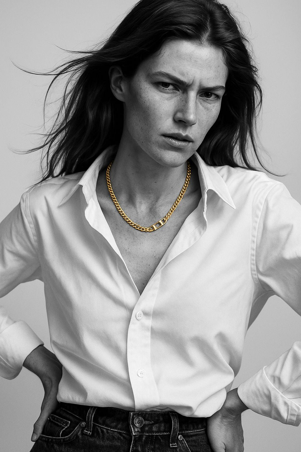 Naszyjnik unisex Rebel – masywny naszyjnik z zapięciem push-clasp