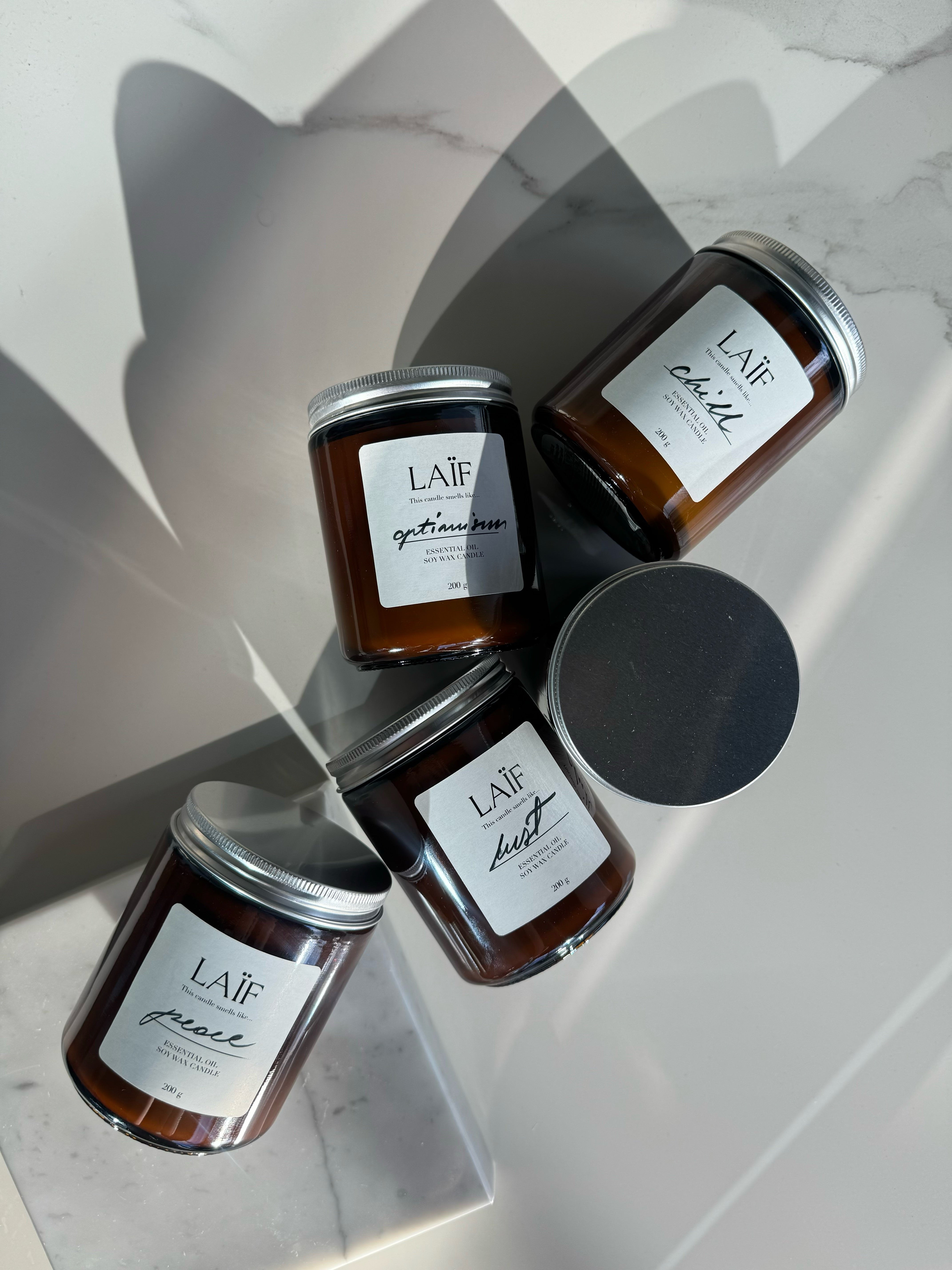 Świeca sojowa z olejkami eterycznymi – Twoja aromaterapia - 200g 55h