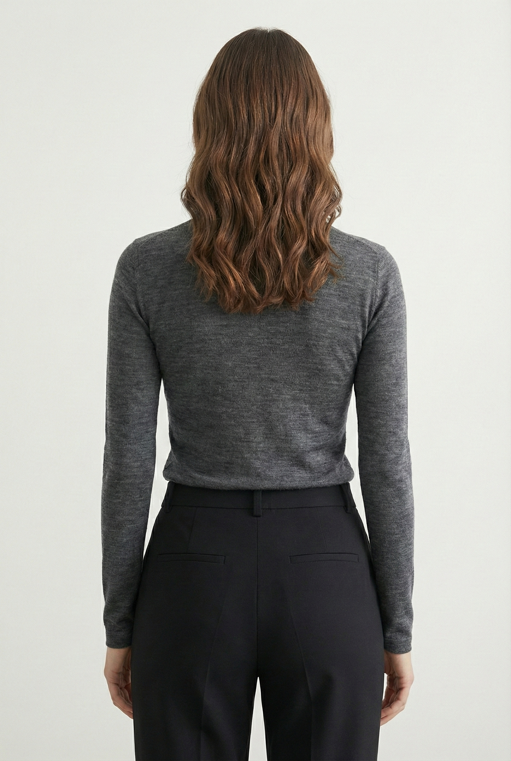 Dopasowany top z długim rękawem Slim Core Merino – wełna merino z elastanem