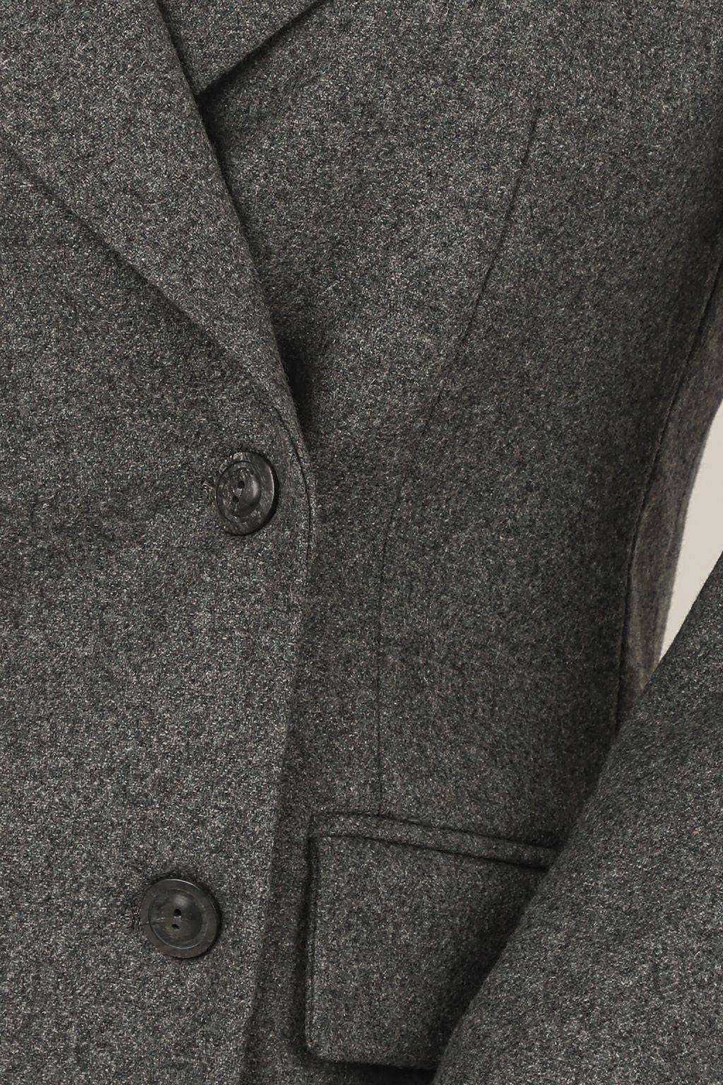 Szara dwurzędowa marynarka damska z wełny i kaszmiru - Eliot, z guzikami i kieszeniami, elegancka odzież w kategorii płaszcze i kurtki