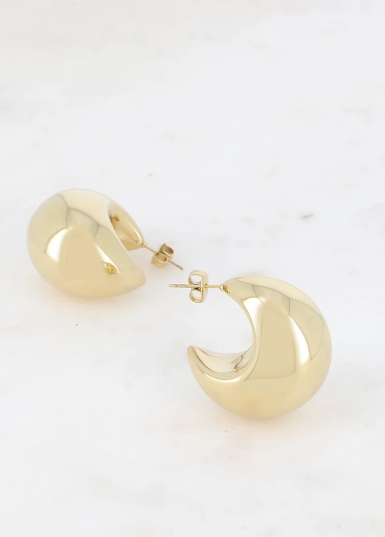 Pozłacane kolczyki Grande Lune - rzeźbiarska forma