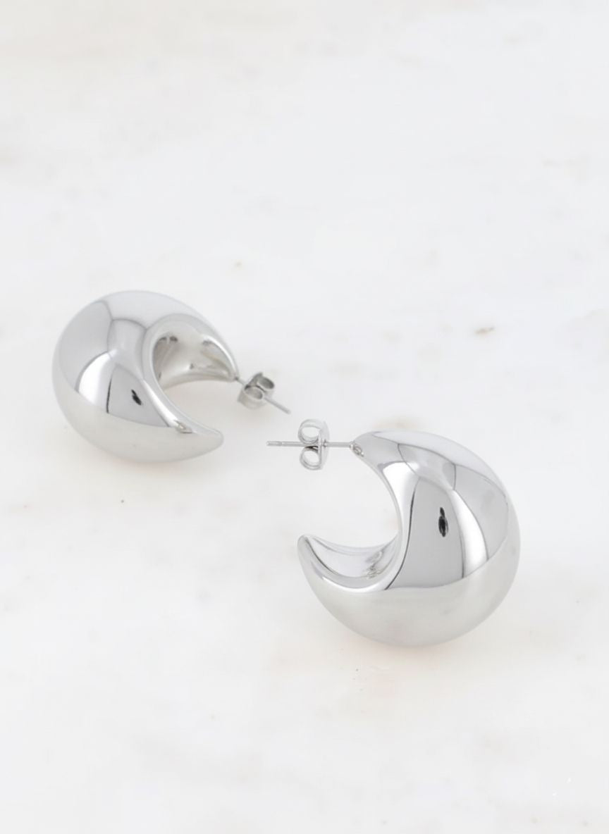 Pozłacane kolczyki Grande Lune - rzeźbiarska forma