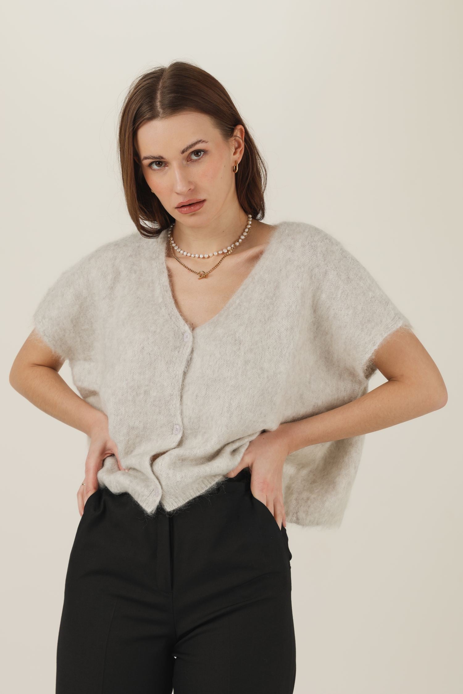 Kardigan / kamizelka Lena - moher i wełna