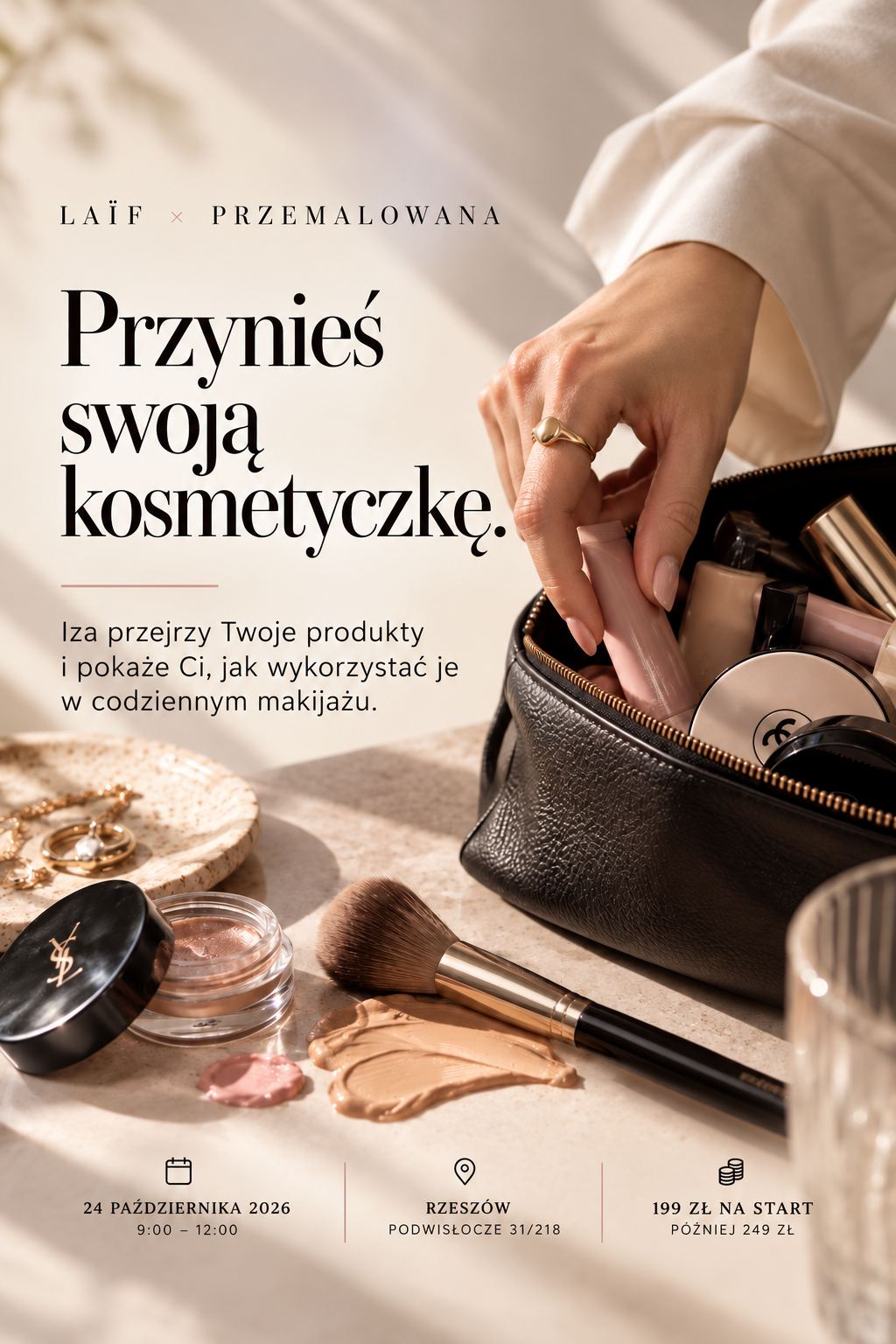 EVENT: Kurs - warsztat makijażu dziennego z @Przemalowana - Izabelą Wisz w LAÏF